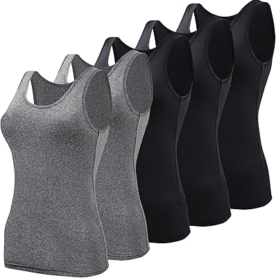 BQTQ 5 Pcs Basic Tank Tops for Women Undershirt Tank Top Sleeveless Under Shirts