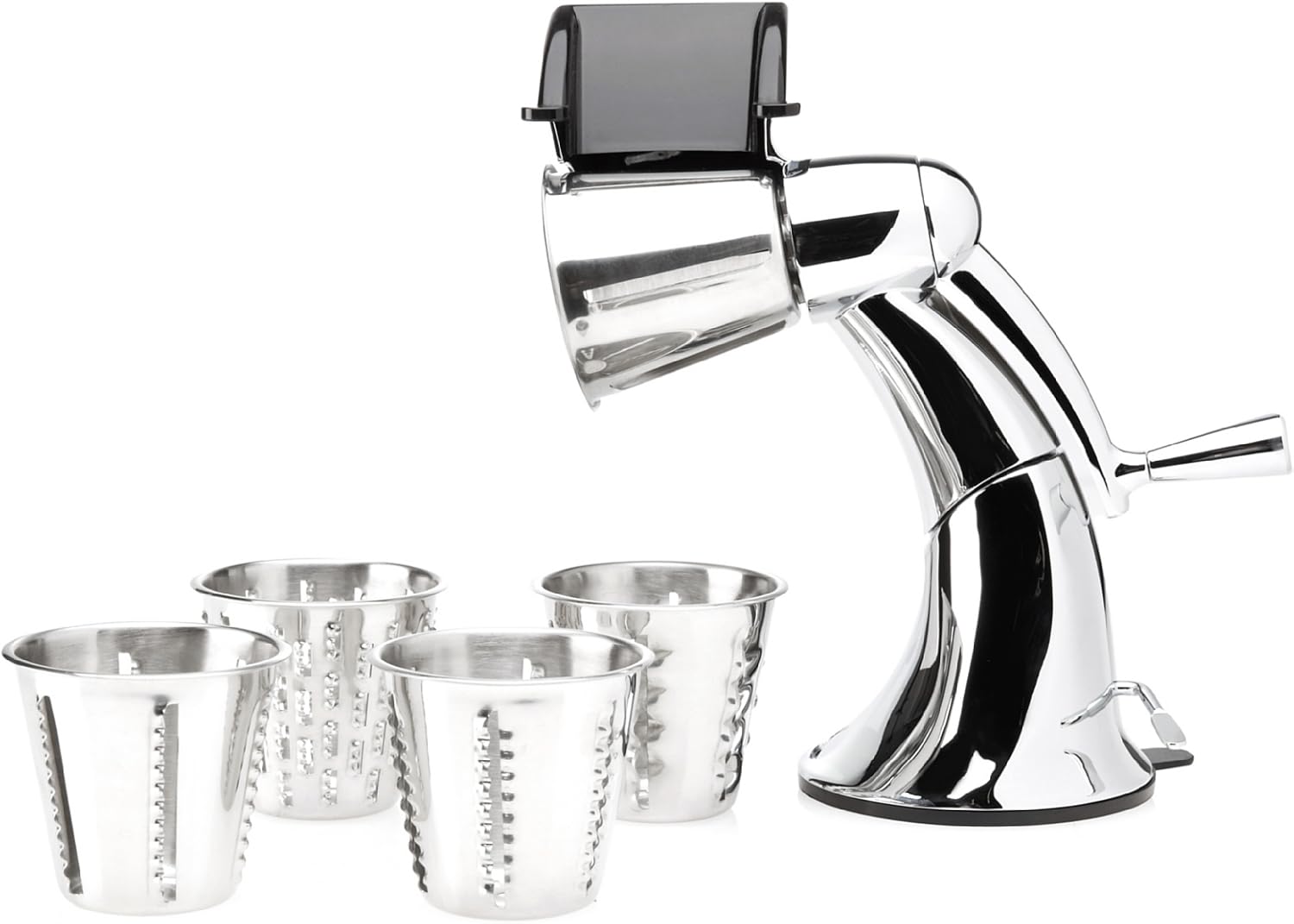 BergHOFF EZ2 Rotary Prep Food Vegetable Cutter Cheese Grater Kitchen Mandoline 5 Interchangeable Blades Shredder Slicer Professional Use Heavy Duty