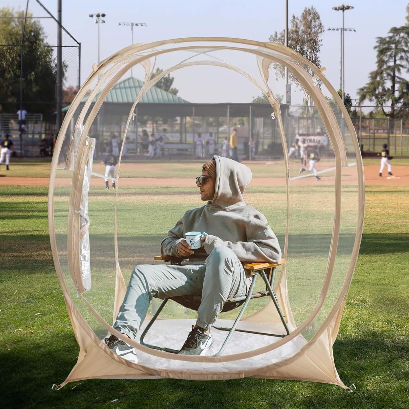 Tente de Sport Toutes Saisons Portable pour 2 à 3 Personnes, Tente à Bulles Transparente idéale pour Les événements en Plein air, Le Camping et l'observation des événements Sportifs