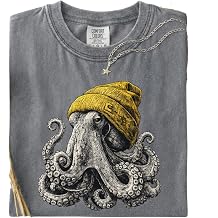 Funny Octopus Beanie Shirt for Women, Cool Squid Graphic Tee, Hipster Octopus Shirt, Ocean Animal Graphic Tee