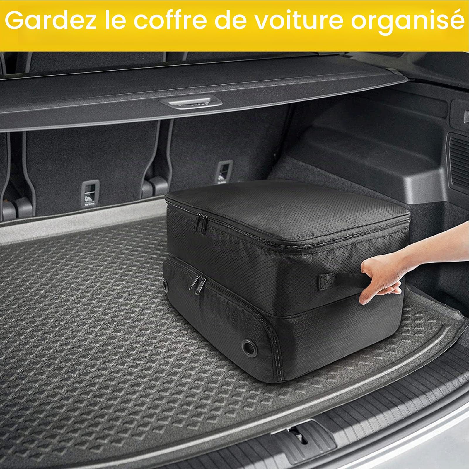 Sac organisateur de coffre de golf, organisateur de golf pour voiture, sac de rangement pliable pour fournitures de golf, support de coffre, boîte de balle de golf portable unisexe pour coffre, sac pe