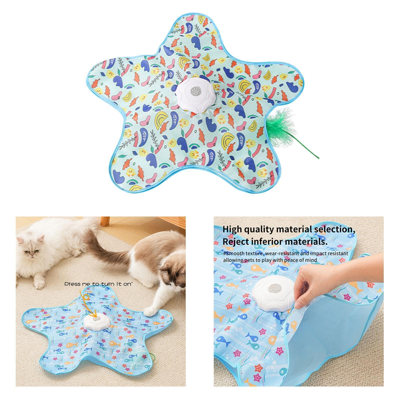 Juguete Interactivo para Gatos con Varita Automática Recargable Juegos de Plumas Escondidas Función Inteligente Material PP Adecuado para Estimulación, Amarillo
