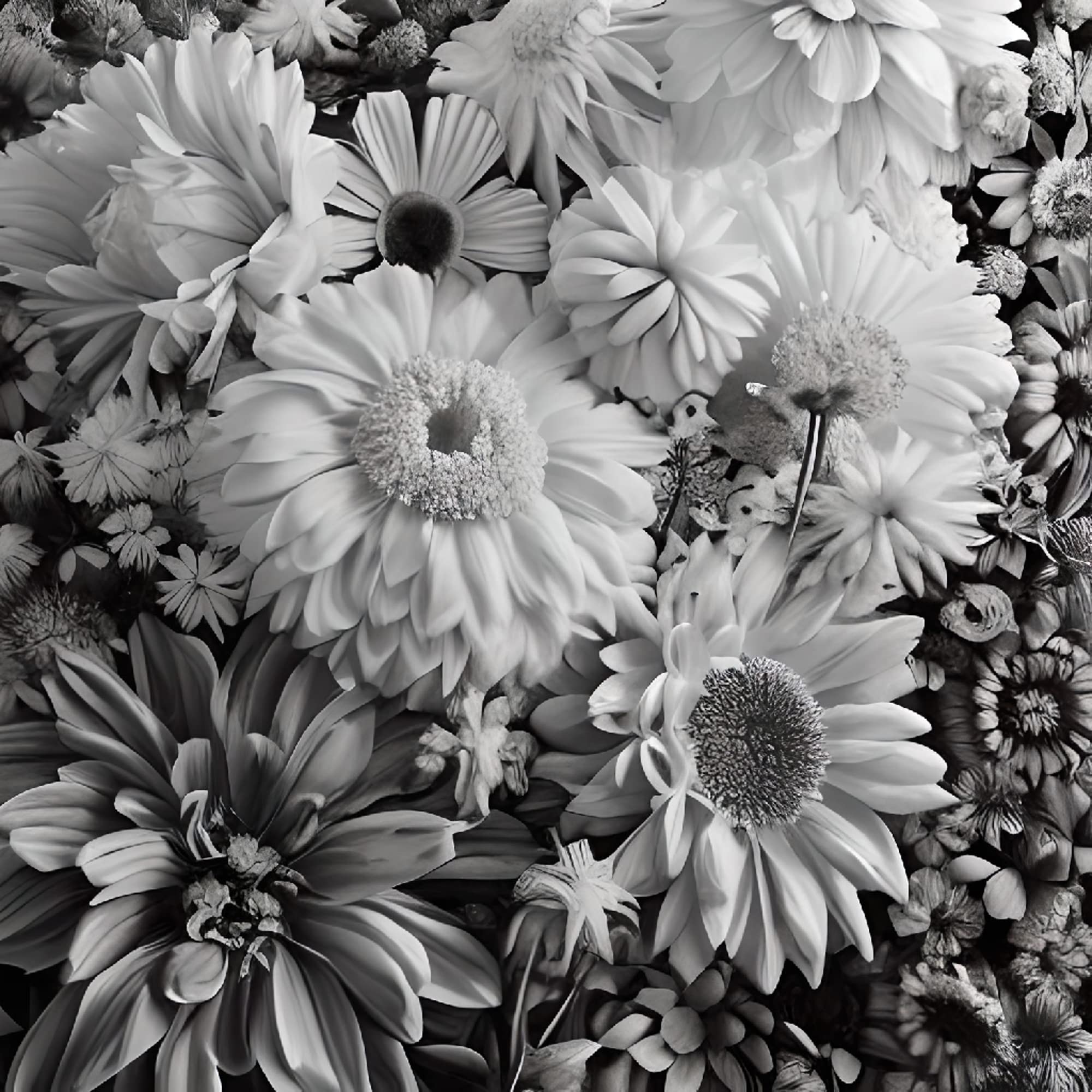 Papier peint repositionnable fleurs blanches amovible 200 x 240 cm