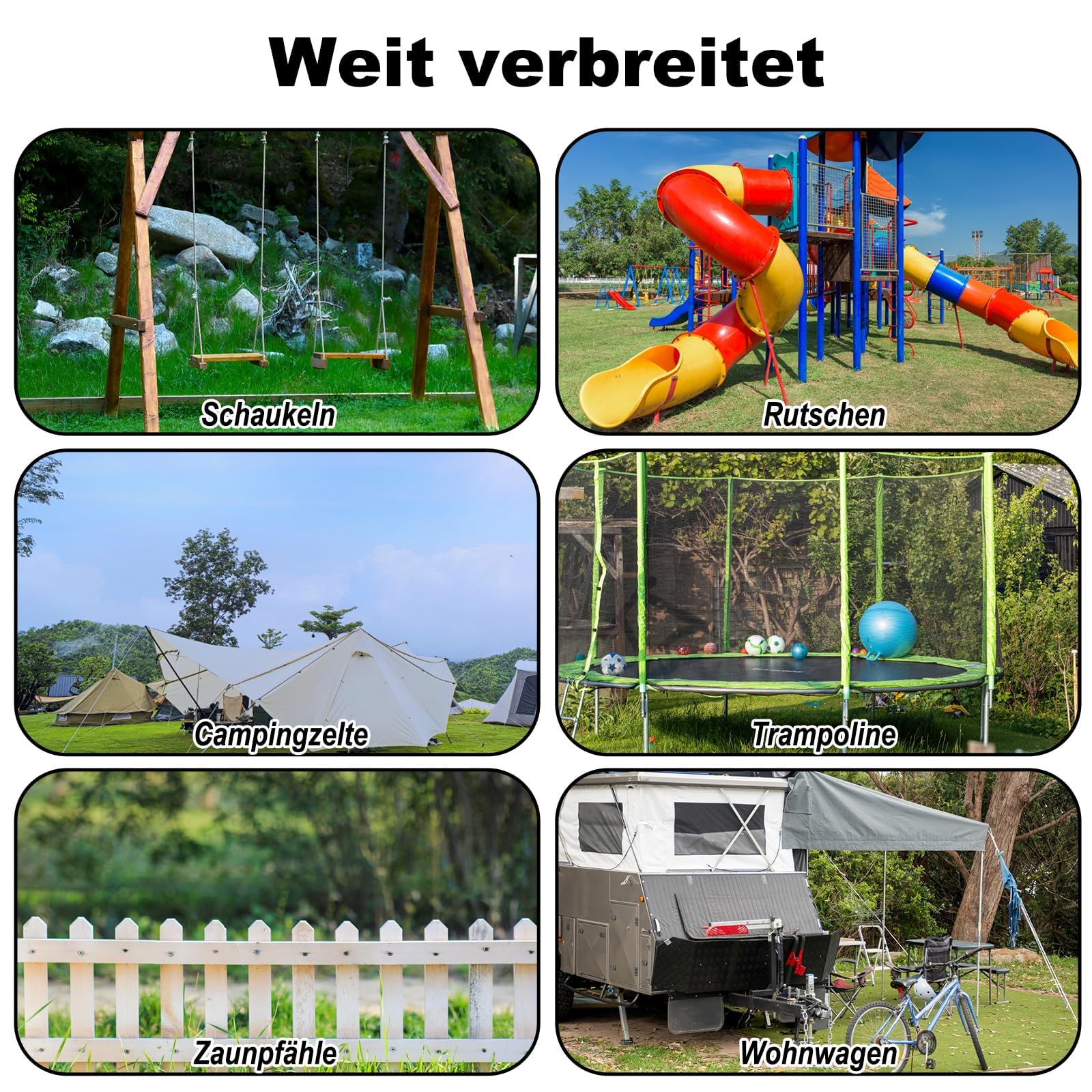 Cieex Trampolin Bodenanker Set 4 Pack, Metall Sicherung Bodenanker Erdanker, Heavy Duty Trampolin Anchor Kit Zum Eindrehen für Zelte, Camping, Schaukelgestell, Vordächer