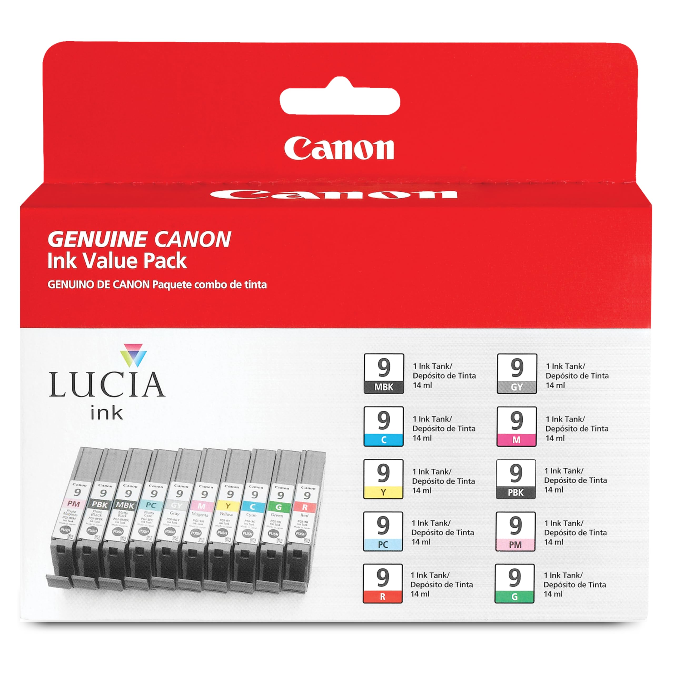 Canon PGI-9 Genuine Ten Color Multi Pack , Compatible with Pro9500, and Pro9500 Mark II Printers