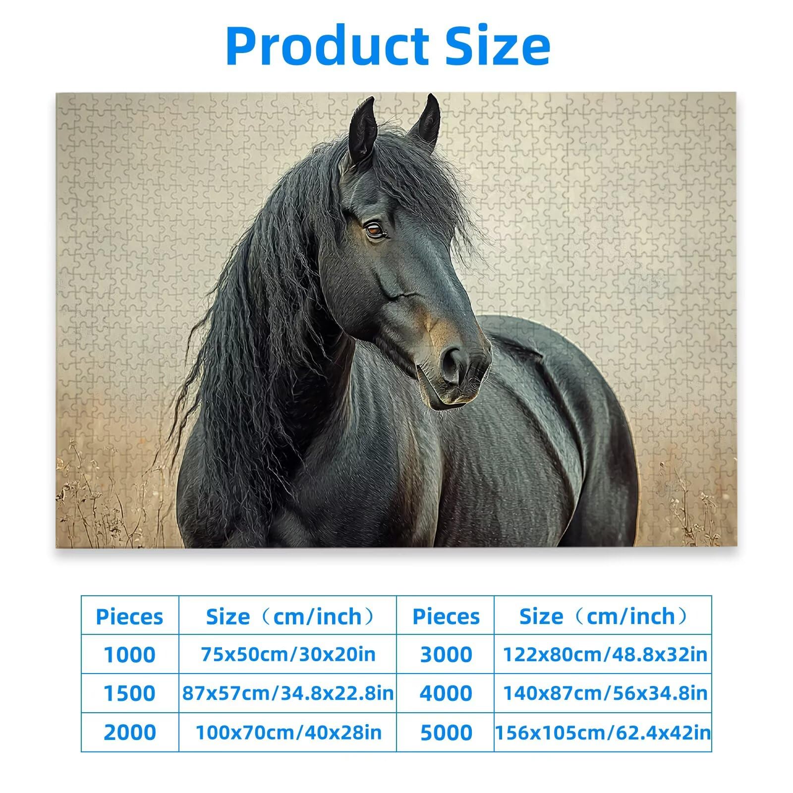 Puzzle Cheval 4000 Pièces Adultes, Puzzle 4000 Pièces pour Adultes et Enfants à Partir de 14 Ans, Animal Puzzles Bois de Qualité Supérieure avec Une Boîte d'emballage Exquise, Cadeau Femme, -3187