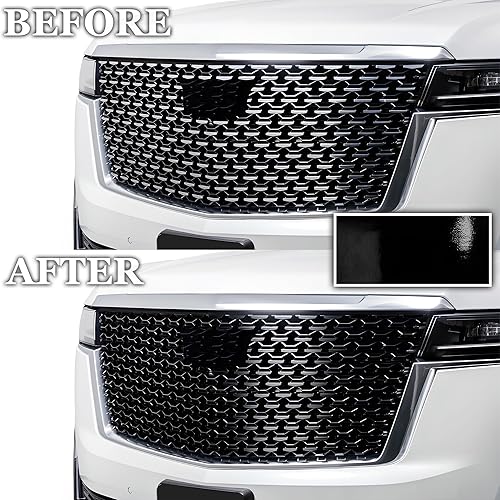 Miniatura 9 de BOGAR TECH DESIGNS Superposición frontal cromada compatible con Cadillac Escalade 2021-2023, negro brillante