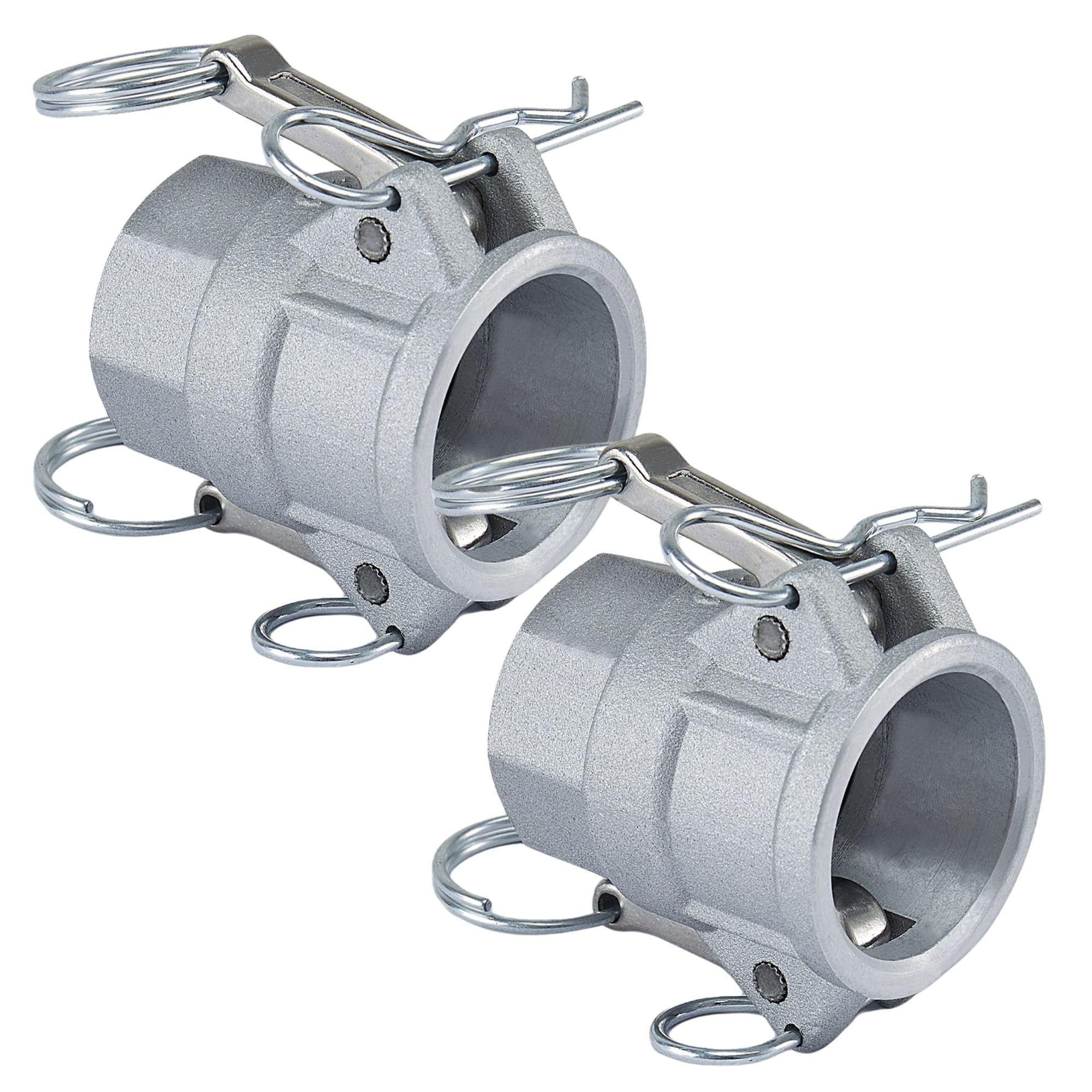 2 piezas A380 de aluminio permanente tipo D Camlock, acoplador de 1 pulgada x 1 pulgada hembra NPT, manguera de leva resistente y ranura para sistemas de flujo