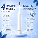 PORClean SweepElite Electric Toothbrush for Adults, 45° Sweeping Arc Technology, 21000-38000 VPM, 4 Modes, DuPont 612 Bristles, USB-C,180 Days Battery Life, IPX7 Waterproof,4 Brush Heads & Travel Case gallery image