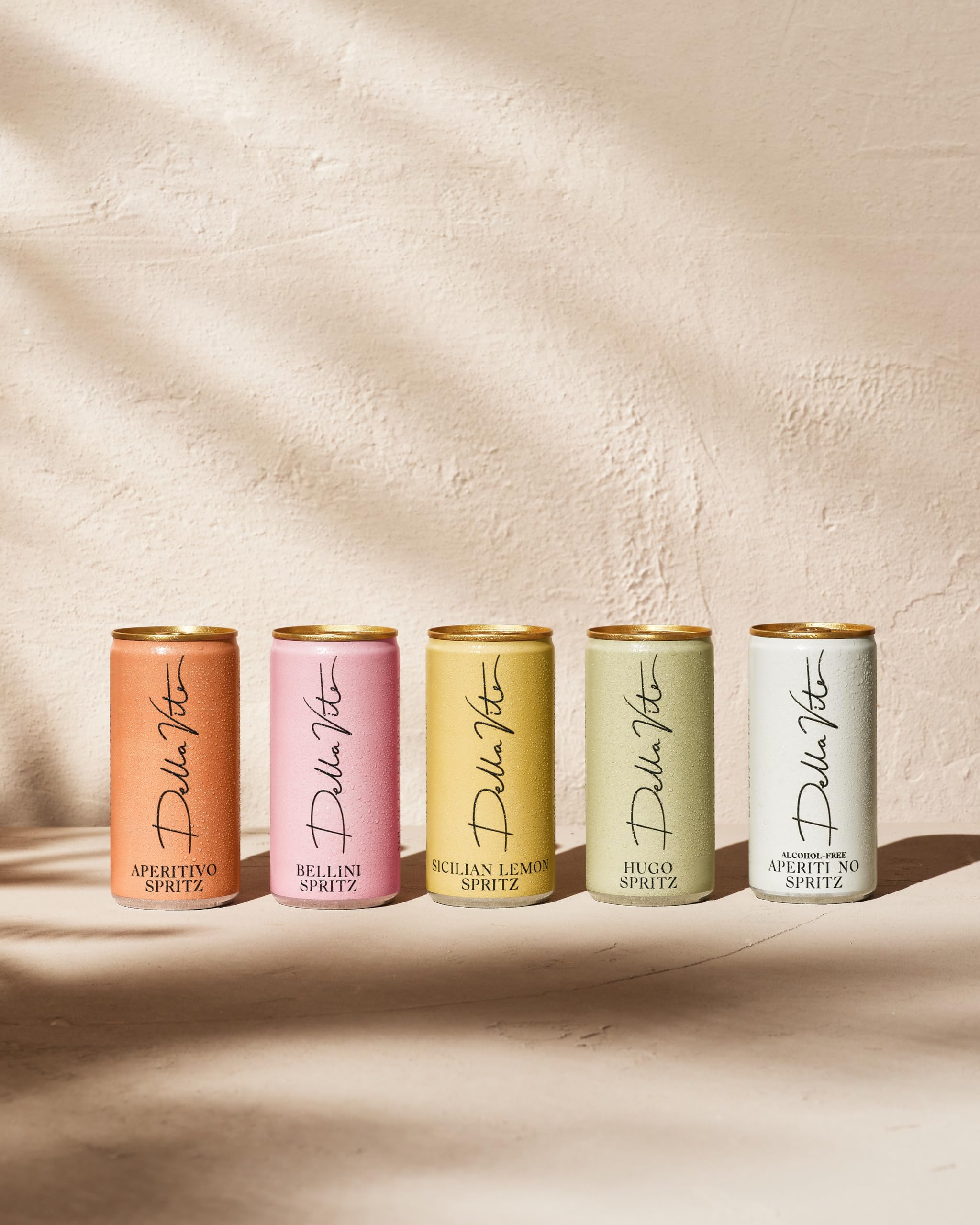 Della Vite Spritz Taster Pack – 8 x 200ml Cans | Mixed Canned Cocktails & Non-Alcoholic Spritz | Ready to Drink Italian Aperitifs | Vegan & Natural