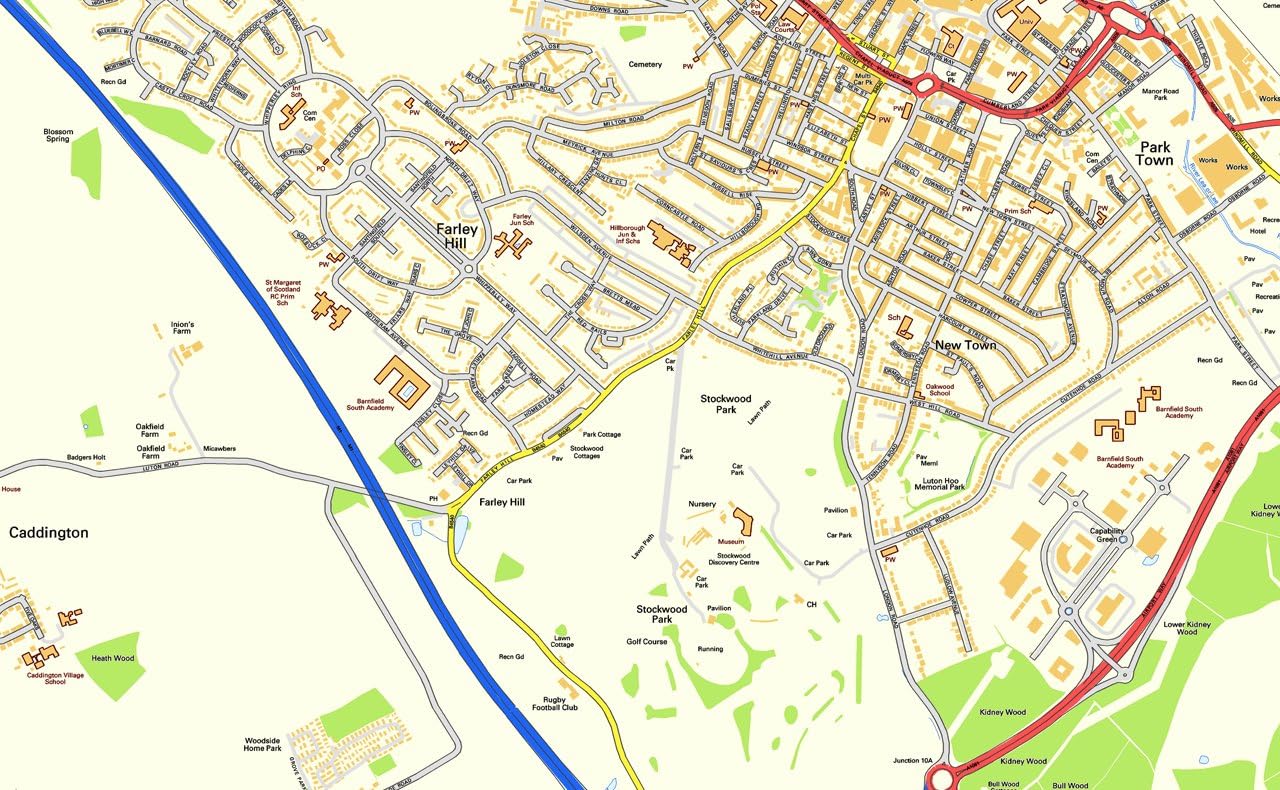 Luton Town Centre Map Luton Street Map - Paper - Size 200 X 160 Cm : Amazon.co.uk: Stationery &  Office Supplies