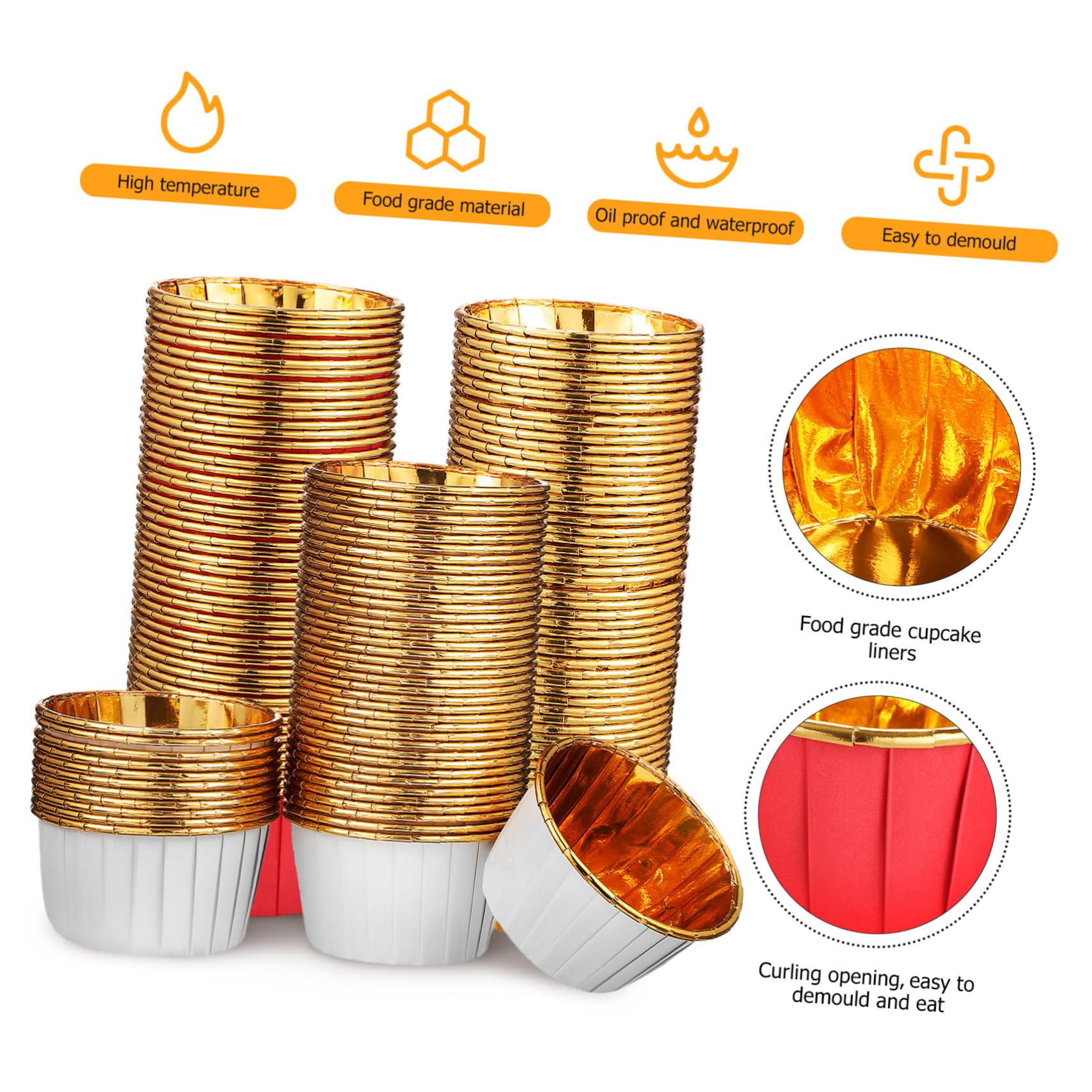 TOPBATHY Papier Cupcake Liners 300 Pezzi in Carta Composita