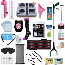 Ultimate Tummy Tuck with SurgiSpport Capsules Post-Op Supplies Kit with Scar Care Red Light Therapy Wrap 47pc - Recovery Must Have Essentials for Mommy Makeover | Abdominoplasty