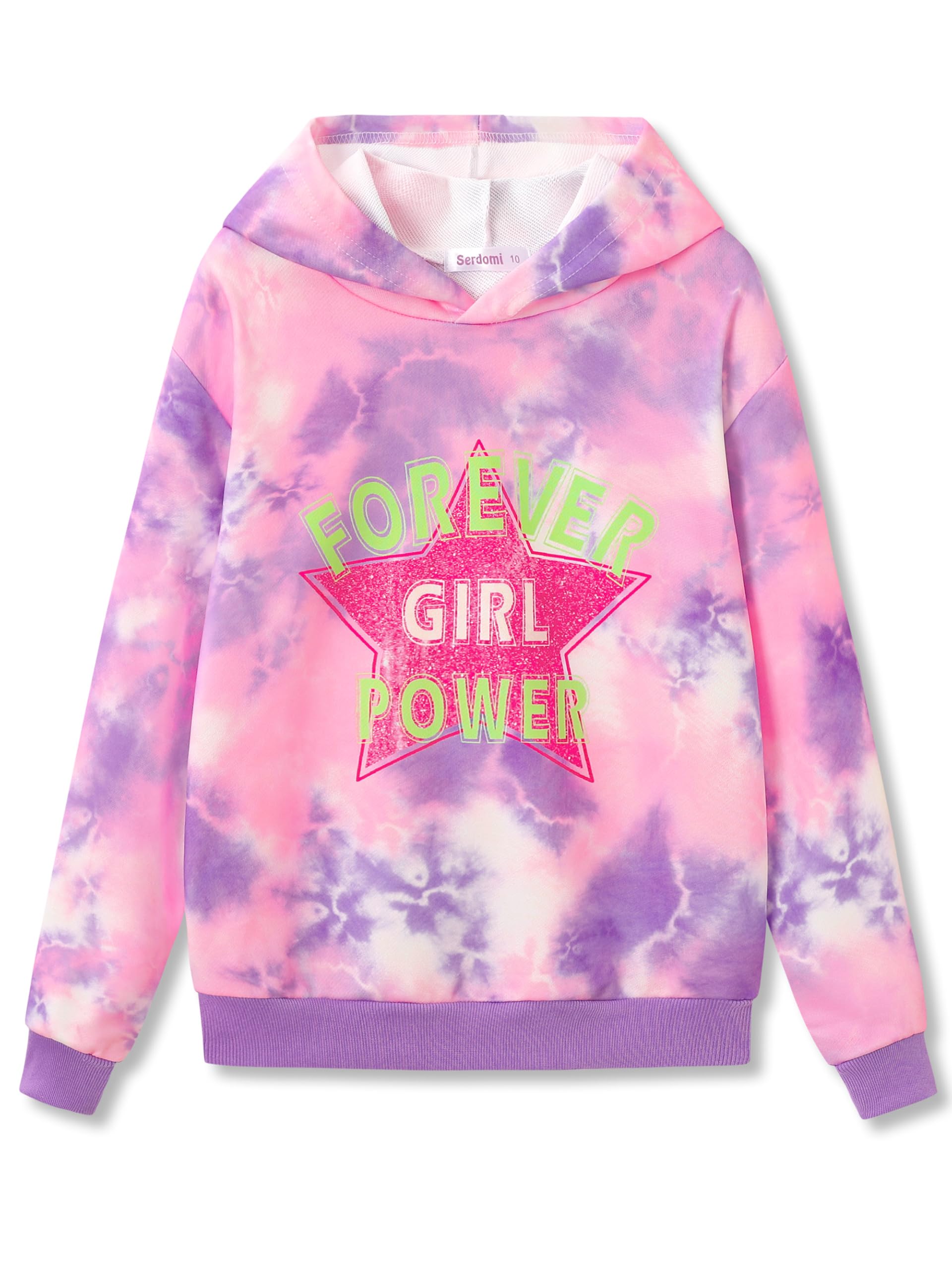 Serdomi Hoodie Sweatshirts for Girls - Soft Long Sleeve Pullover Stylish Butterfly Smiley Face Shirt Size 6-18