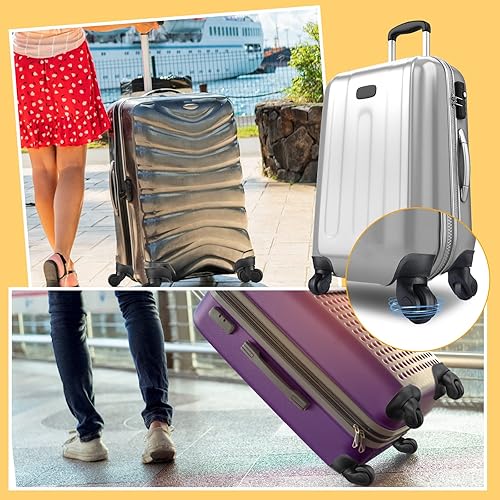 Vista 7 de Silkfly Juego de 4 piezas de reparación de ruedas de equipaje de repuesto para maleta de viaje con reemplazo de tornillo, ruedas izquierda