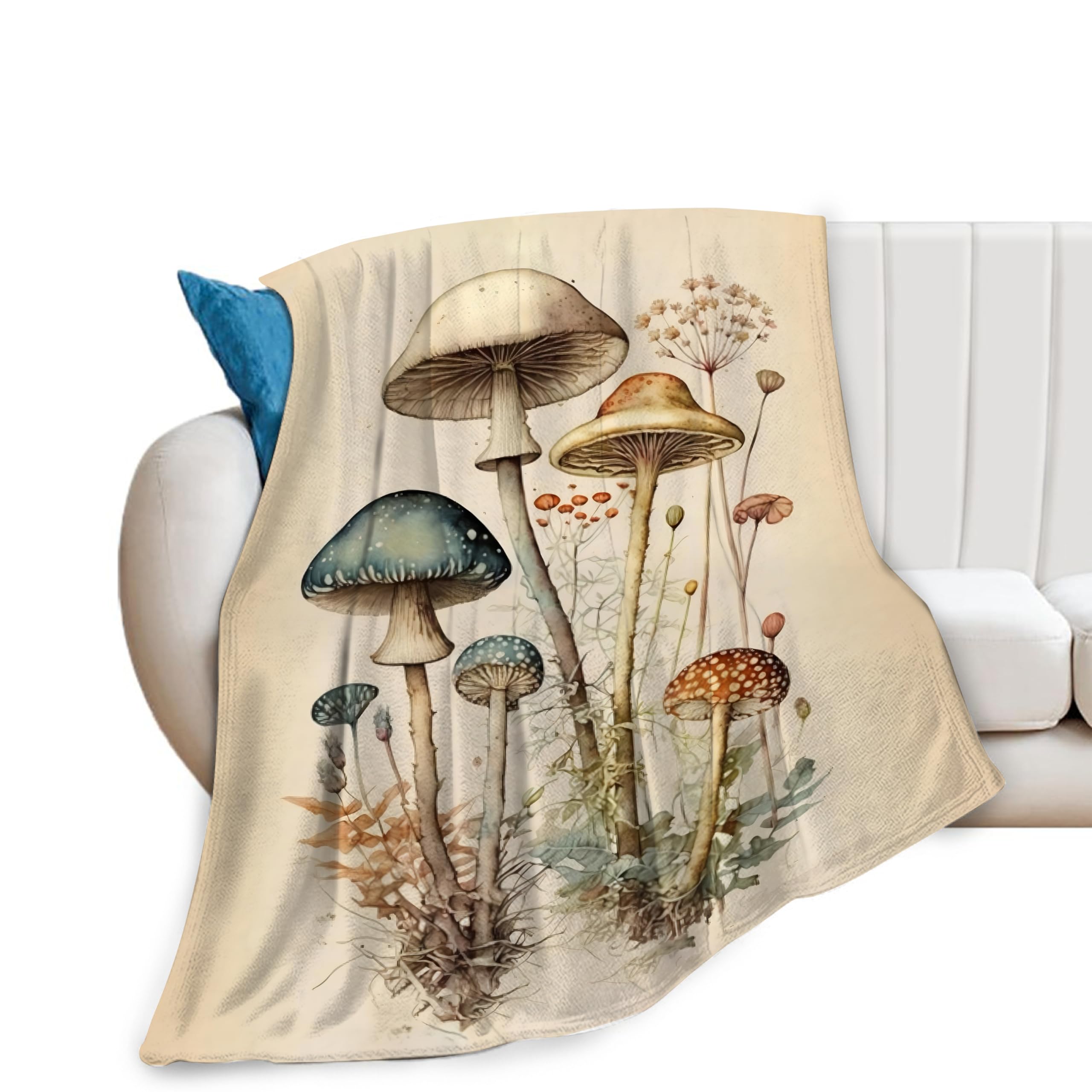 Mushroom Blanket Mushrooms Throw Blankets Plush Cozy