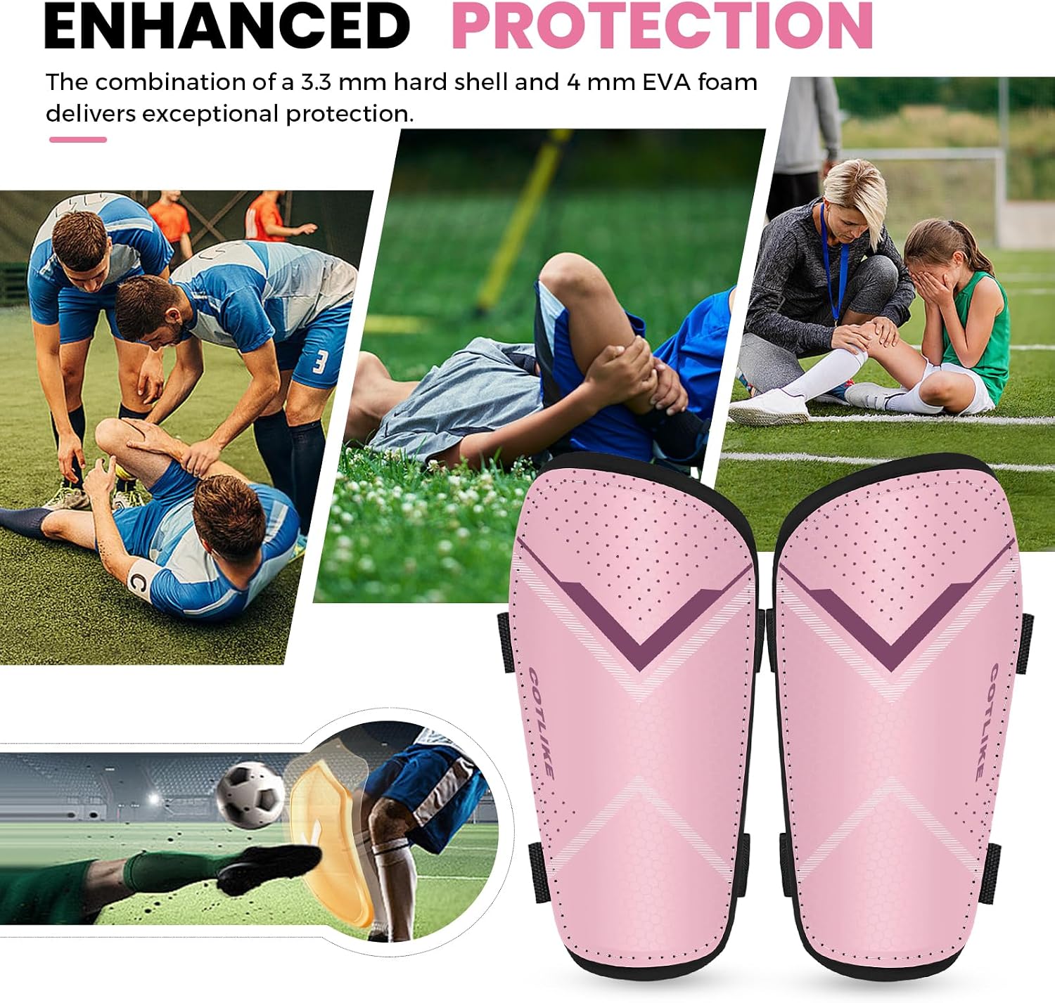 Soccer Shin Guards for Kids Youth Toddler - Football Protective Defender Gear Shin Guards Kids for 3-18 Years, Espinilleras de Futbol para Hombres