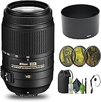 Nikon AF-S DX NIKKOR 55-300mm f/4.5-5.6G ED VR Telephoto Zoom Lens Kit + 58mm Filters, Cap Keeper, Cleaning Kit for DX DSLRs