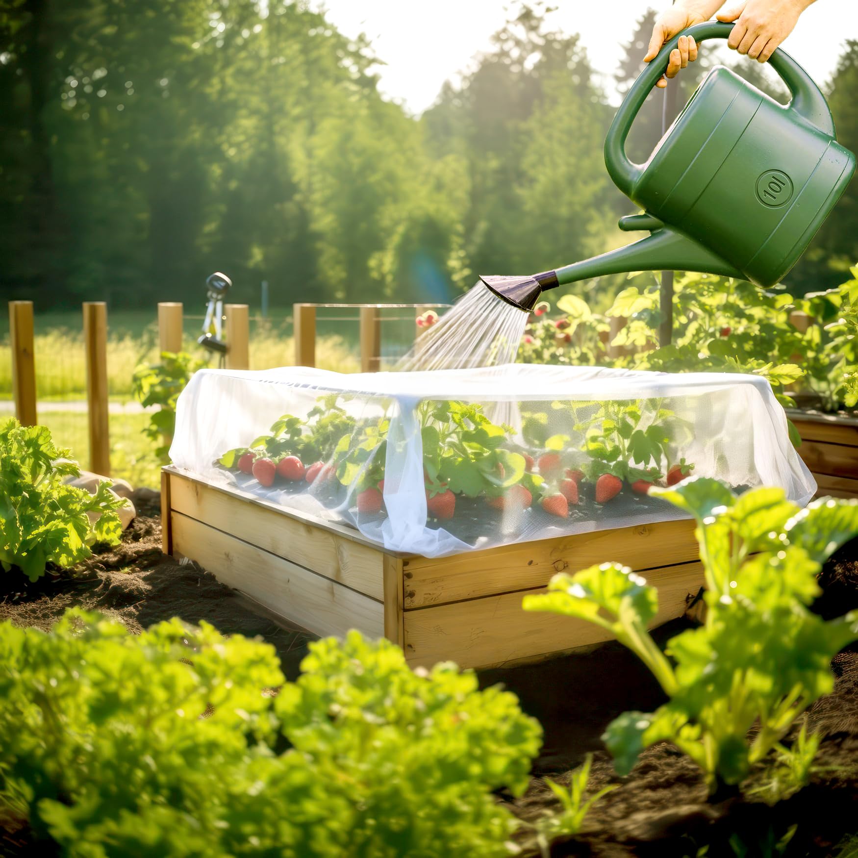 Rete Per Insetti da Giardino 3x3 Metri | Tessuto a Maglia Bianca di Diverse Dimensioni, Zanzariera Per la Protezione di Frutta e Verdura | Barriera Insetti Per Fragole, More e Piante di Bacche