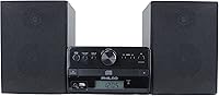 Philco Stereo Shelf System: 30W Tray CD Player, FM Radio, Bluetooth, USB MP3 Playback, Remote, LCD Display - Black Home Audio