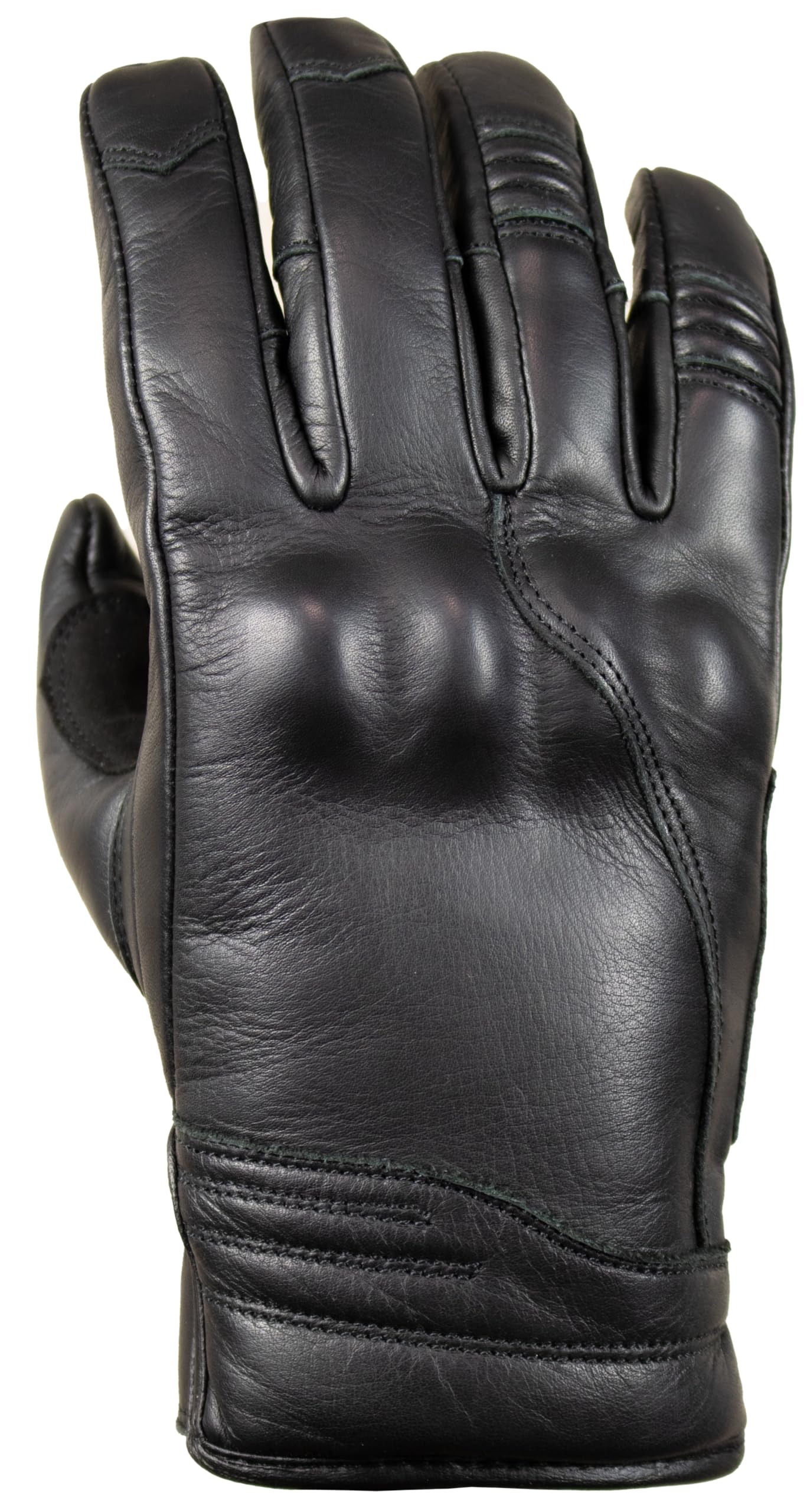 MDM Motorradhandschuhe Herren Leder, Retro Biker Handschuhe Chopper, Touchscreen Funktion, Rindsleder, Knöchelprotektor, rutschfeste Handfläche
