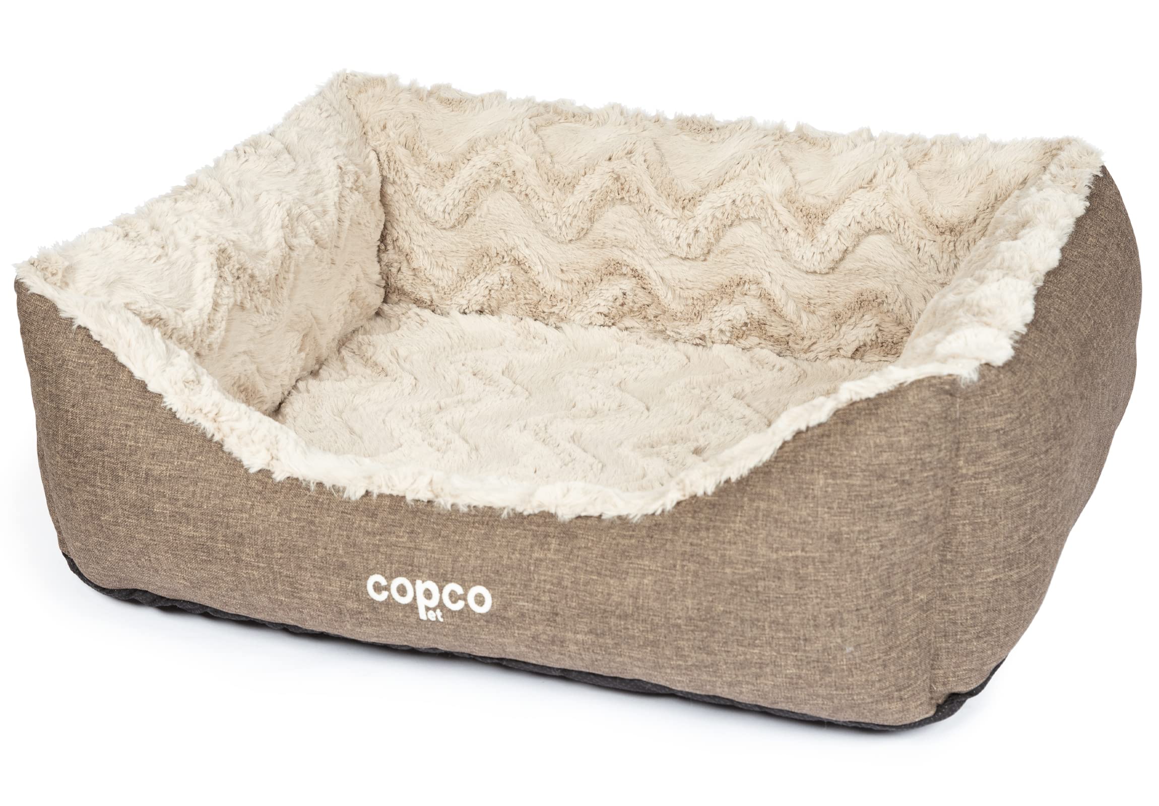 CopcoPet Hundebett Pia Orthopädisch Schwarz 80 x 60 cm – Kuscheliges Hundekörbchen mit Visco-Füllung – Waschbar, rutschfest, pflegeleicht, bequem & gelenkschonend – Für kleine Hunde
