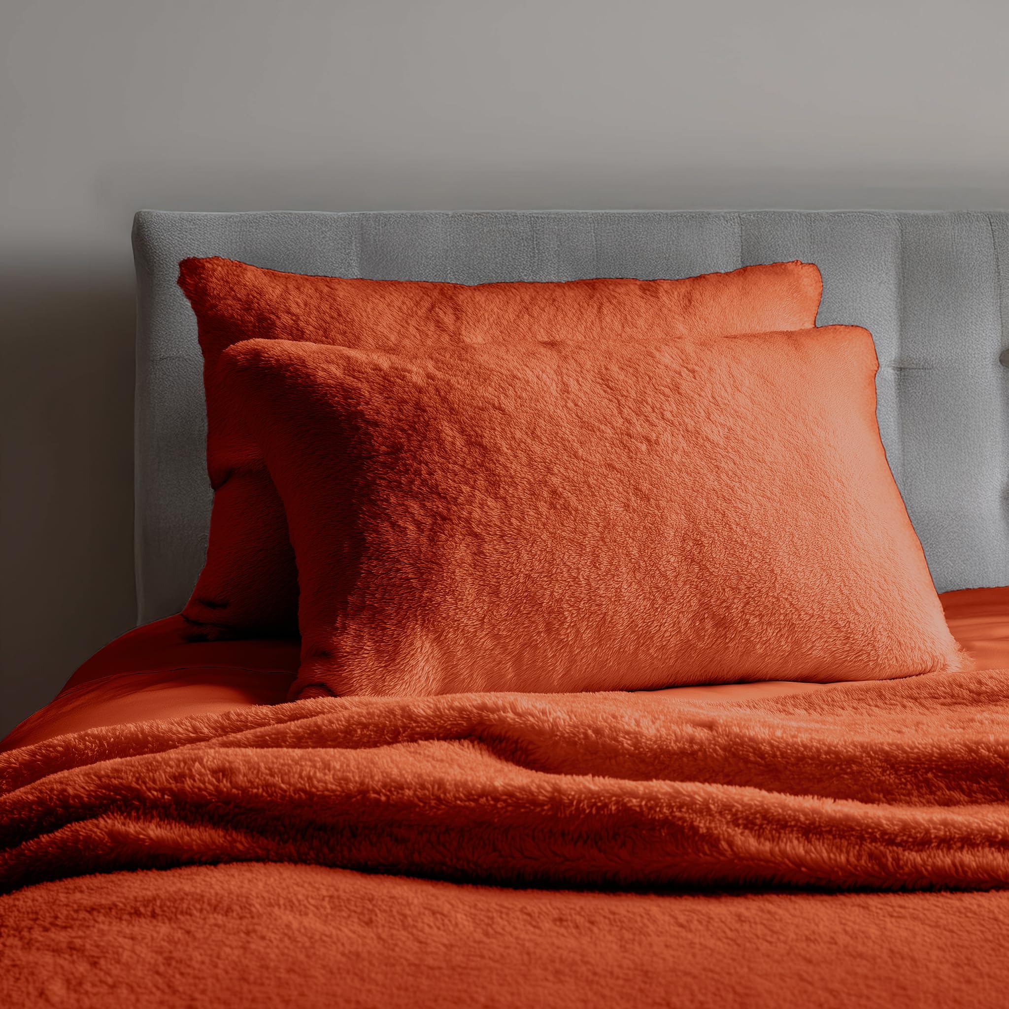 Home Sweet Home UK Teddy Fleece Pillow Cases 2 Pack – Fluffy Pillowcases with Envelope Closure, 48x74 cm Pillow Covers, PillowCase Standard Size Set of 2
