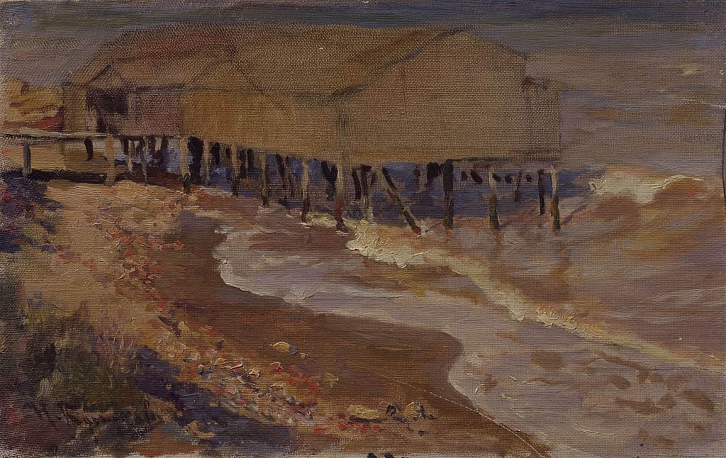 ARTXLXXBN Famous Print Painting Colorful Art Print a Bath House At the Beach by Nikolai Dmitrievich Kuznetsov Canvas Art Decorations for Home Decor 60x90cm