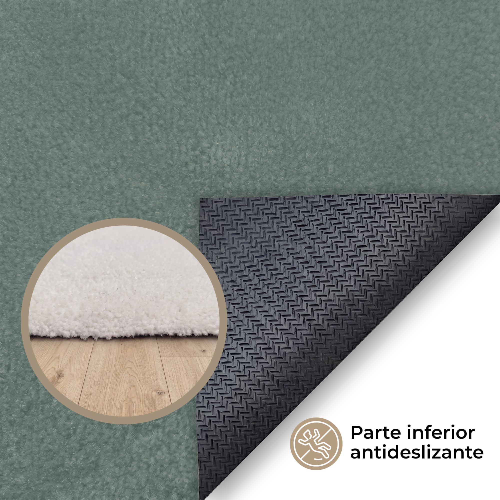 Alfombra Salon Rectangular 120x80 cm Alfombras Habitacion Dormitorio Tapete Sala Quarto Tapetes Matrimonio Modernas Antideslizante Verde - Negro - Rayas - Minimalista