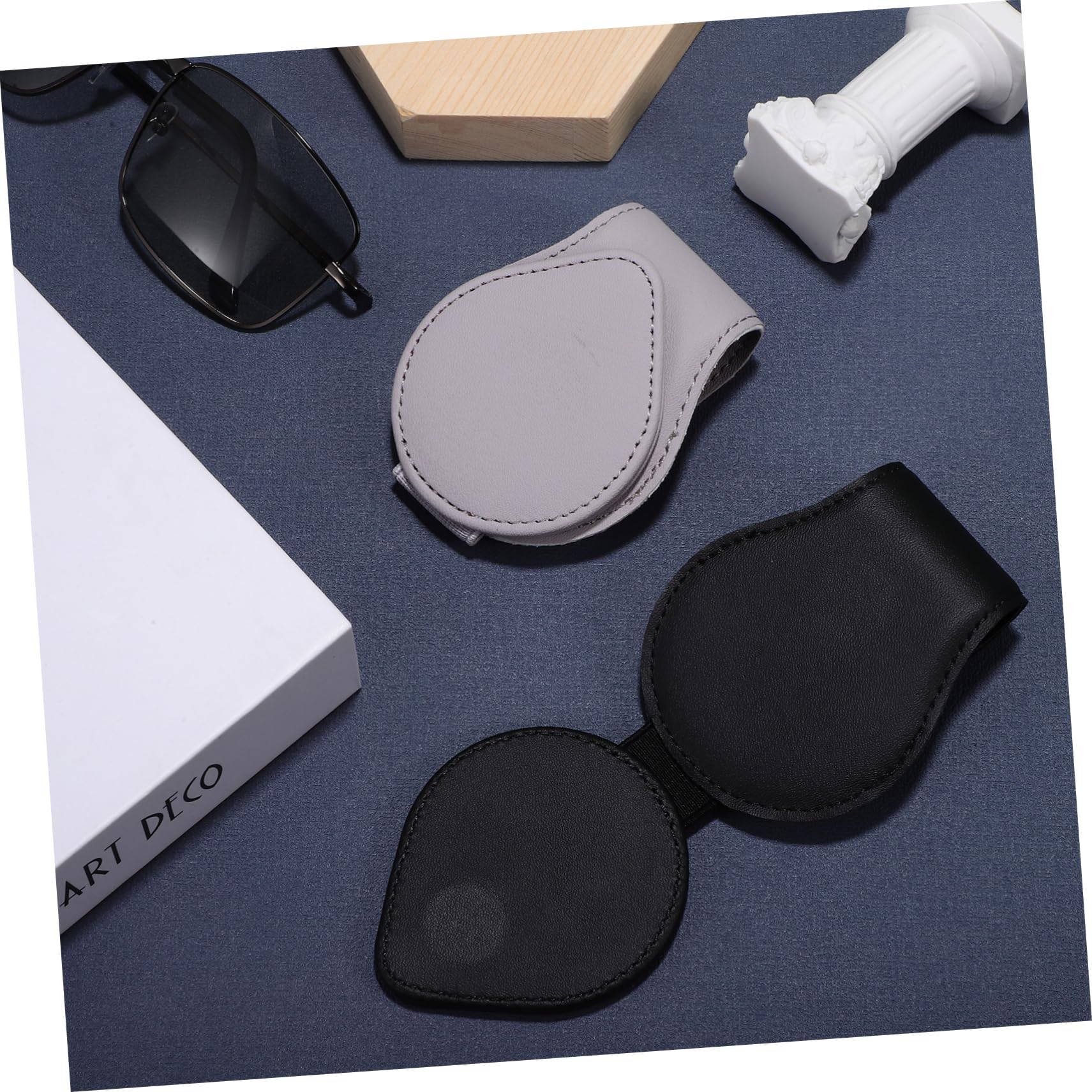 SOLUSTRE 6stücke Magnetischer Brillenhalter Aus Pu-Leder Für Auto Sonnenbrillen Und Kartenclip Für Sonnenblende Für Eyewear Und Tickets