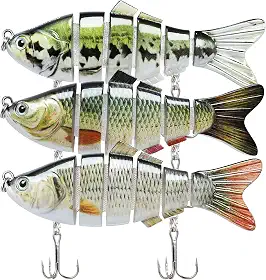 TRUSCEND Iscas de Pesca para Robalo e Truta - Iscas de Natação Segmentadas com Várias Articulações e Afundamento Lento