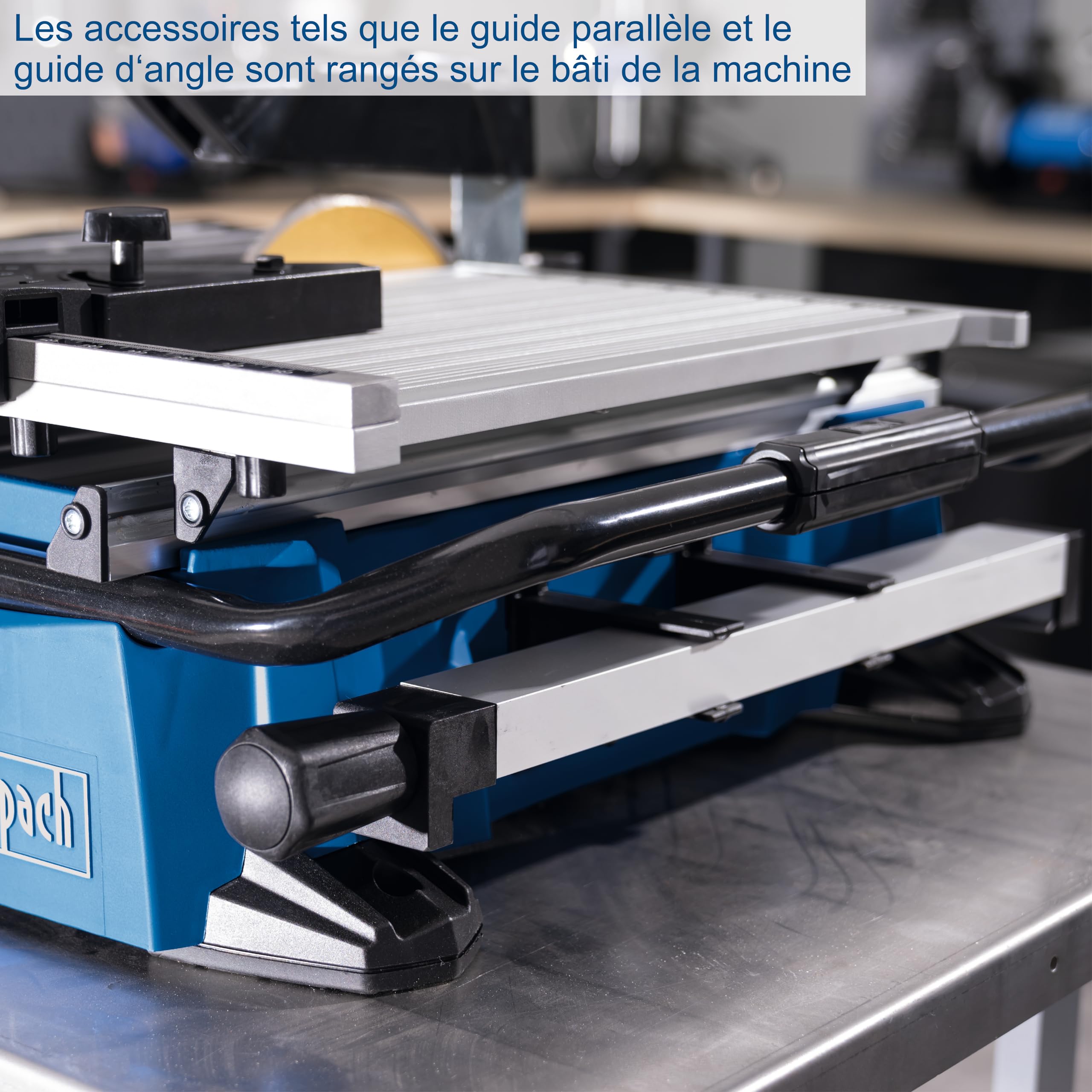 Scheppach Coupe-carrelage avec chariot coulissant WTS2000 – Coupe-carreaux – Longueur de coupe 450 mm – Moteur 900 W – Disque diamant 180 mm