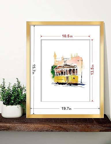 Miniatura 2 de Annecy Marcos de fotos de 16 x 20 pulgadas (1 unidad, dorado), marco de fotos de diseño simple, para fotos de 16 x 20 pulgadas para montaje en