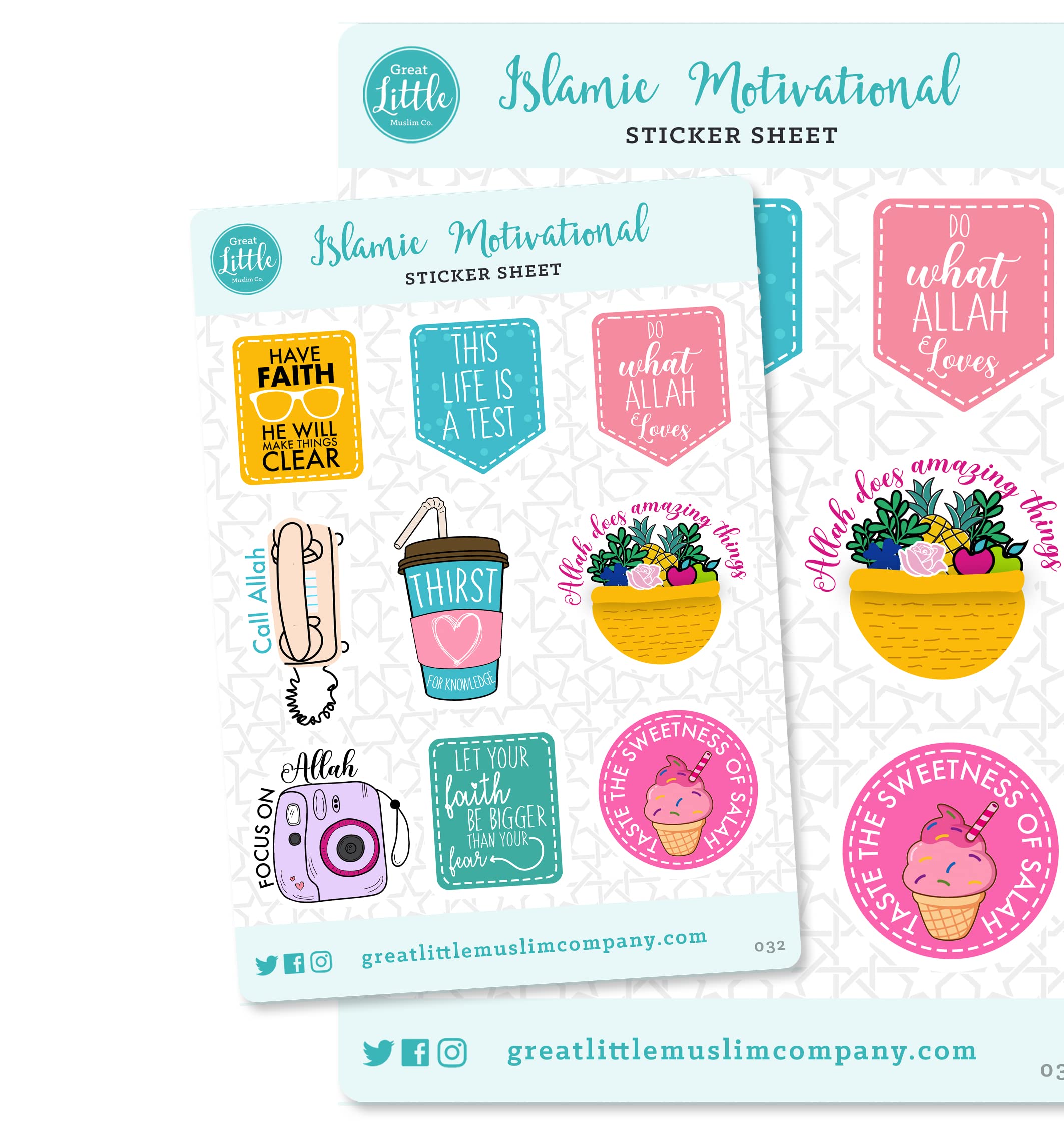 GLMCo - Islamic Stickers - Islamic Motivational Stickers | Islamic Stationery | Muslim Stickers | Quran Journaling Stickers