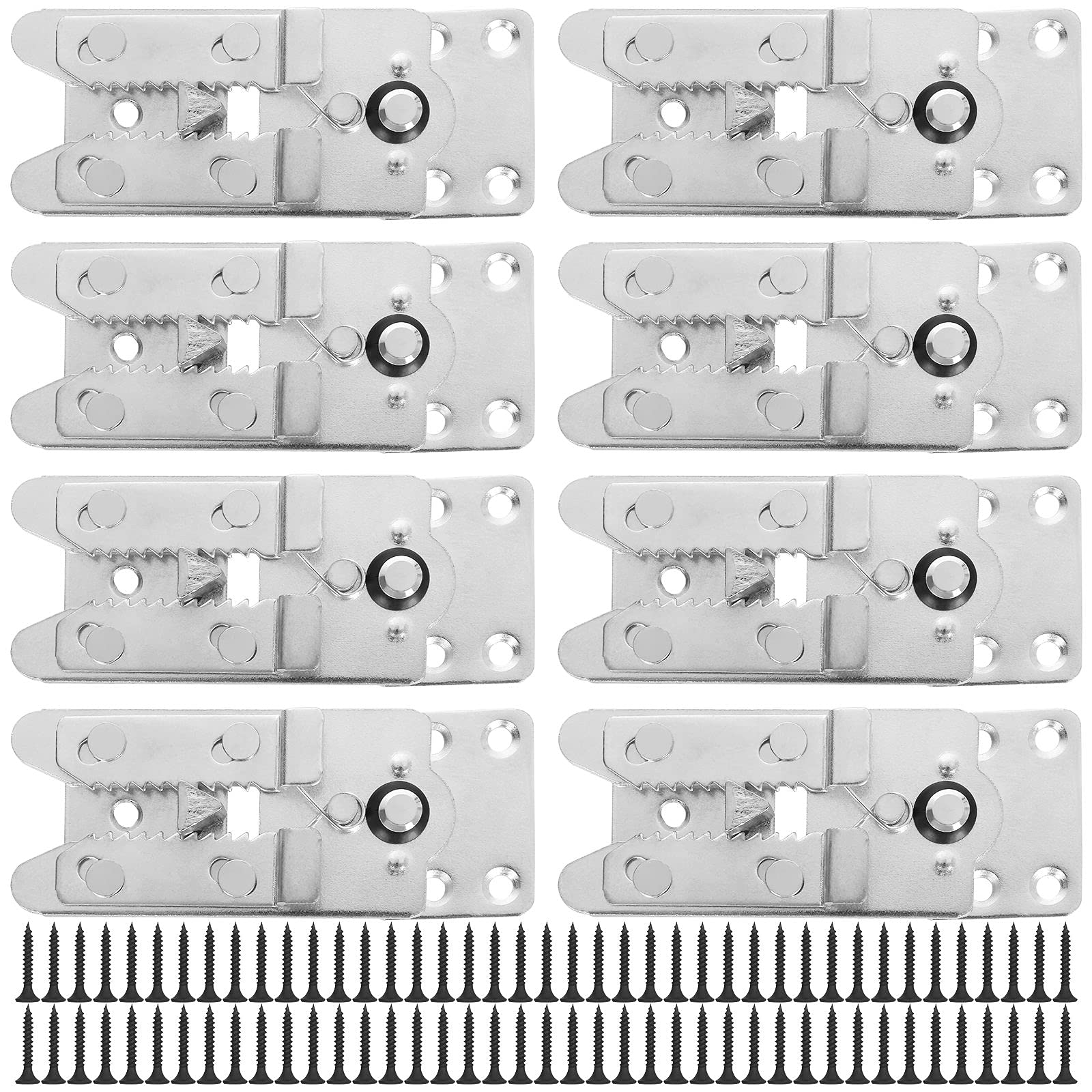 ZIQI 8PCS Sectional Couch Connectors, Galvanized Iron Sofa Connectors with 72pcs Screws (5.5inch 2.2inch)