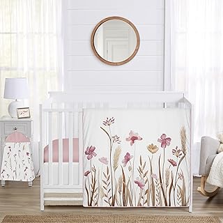 Sweet Jojo Designs 4-Piece Baby Crib Bedding Set (Pink Boho Floral) for ...