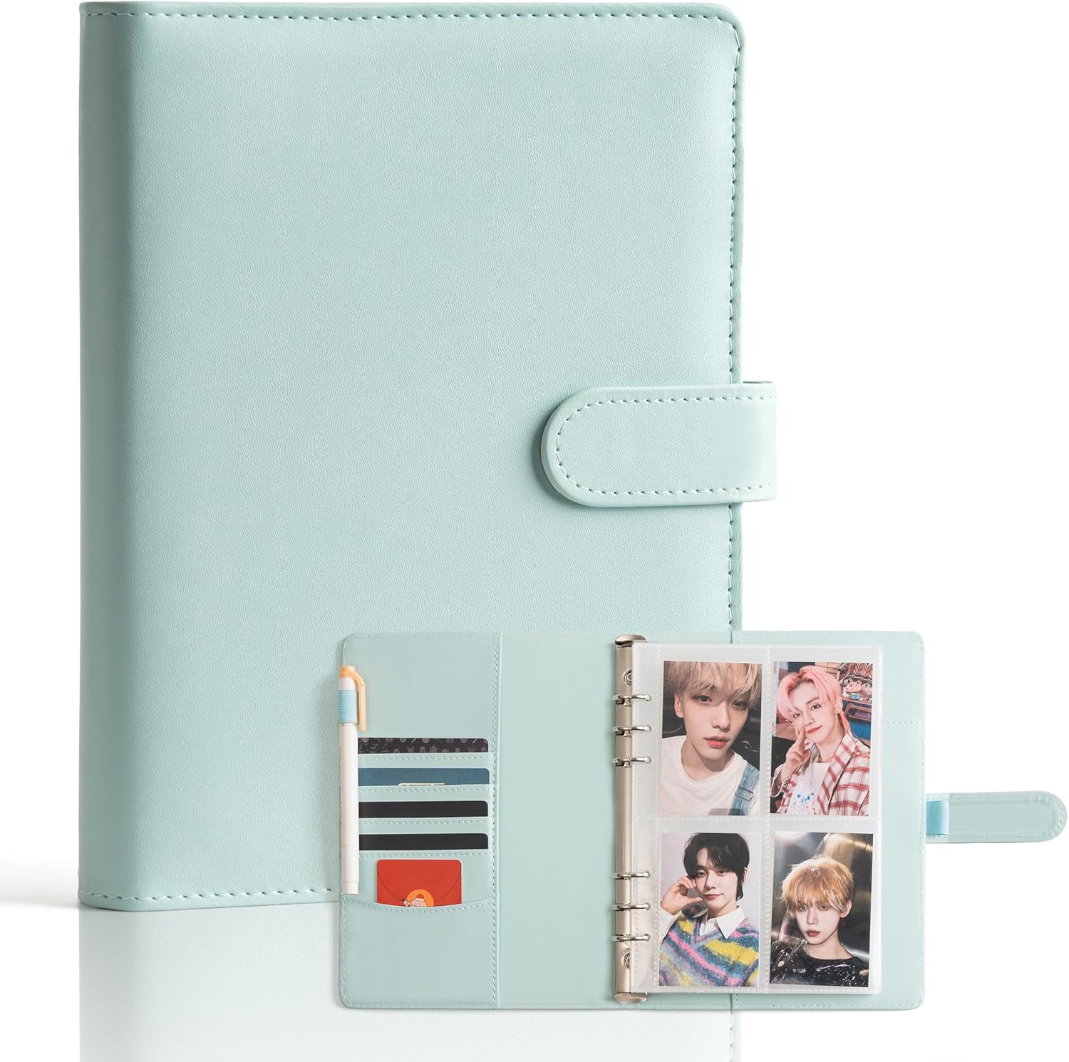 A5 Binder-Kpop Trading Photocard Binder,6 Ring Cards Collector Album With 240 Card Slots, 30 Double-Sided Photocard Sleeves, Pu Leather Album Cover For Organizing Game Cards & Kpop Merch