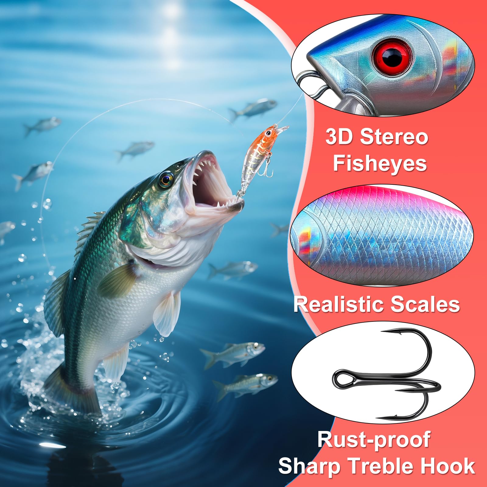 Rubypop Fishing Lure Advent Calendar 2025-24 Days Christmas Countdown Fish Tackle Set for Adult Man Teen Boys - Image 4