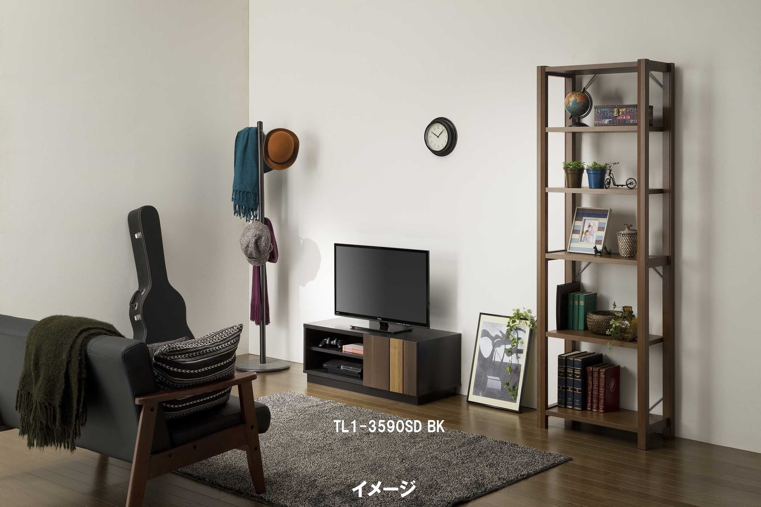 【人気商品】白井産業  ティレスタ テレビ台 ブラック TL1-3590SD B 白井産業 ティレスタ テレビステーション TL1-3590SD TELESTA