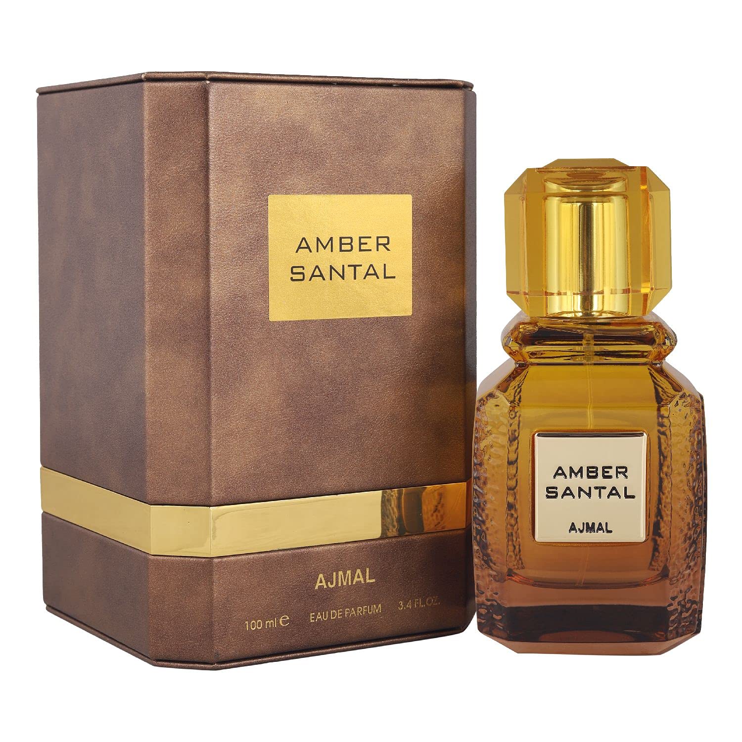 Ajmal Amber Santal Eau de Parfum 3.4 oz / 100 ml – Unisex Spicy, Woody & Ambery Fragrance with Sandalwood, Incense & Nutmeg | Long-Lasting Luxury from Dubai - Image 2