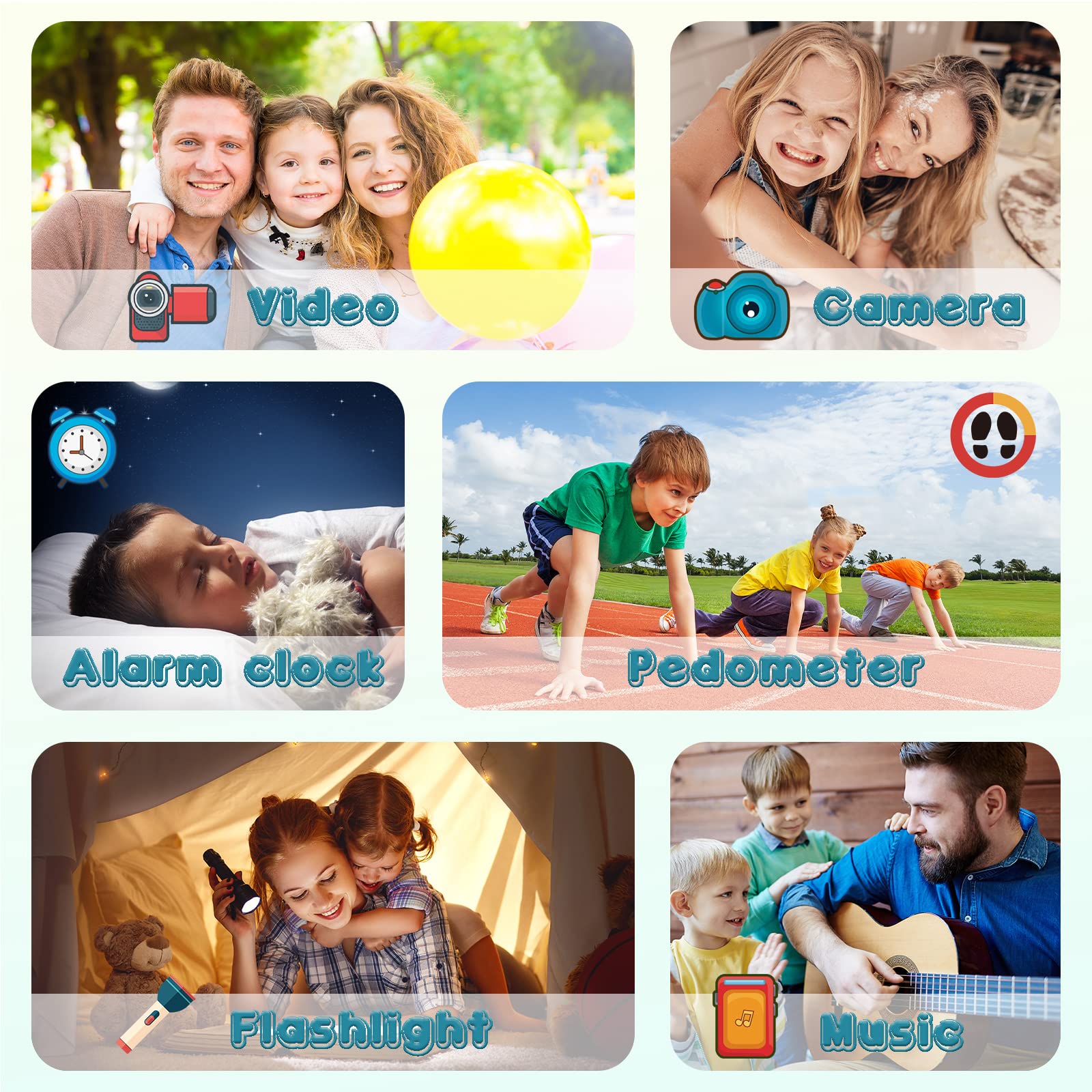 PTHTECHUS Smartwatch Kinder - 1.68'' Uhr Telefon für Mädchen Jungen mit Anruf, SOS, 18 Spiele, Musik, Kamera, Wecker, Taschenlampe, Kinderuhr Telefonieren Smart Watch Kids Geschenk