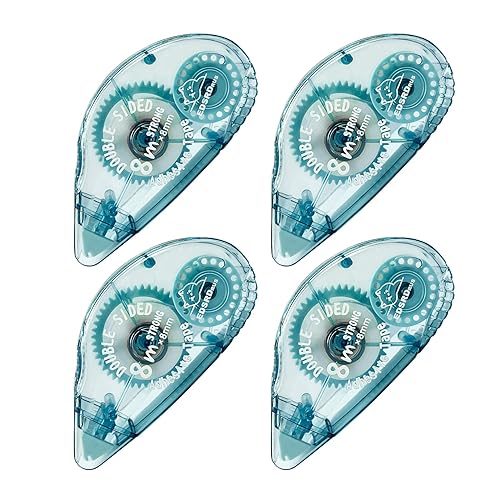 Total 4 rodillos de cinta adhesiva de doble cara, sin ácidos y seguro para archivar, dispensador permanente de cinta adhesiva de doble cara para