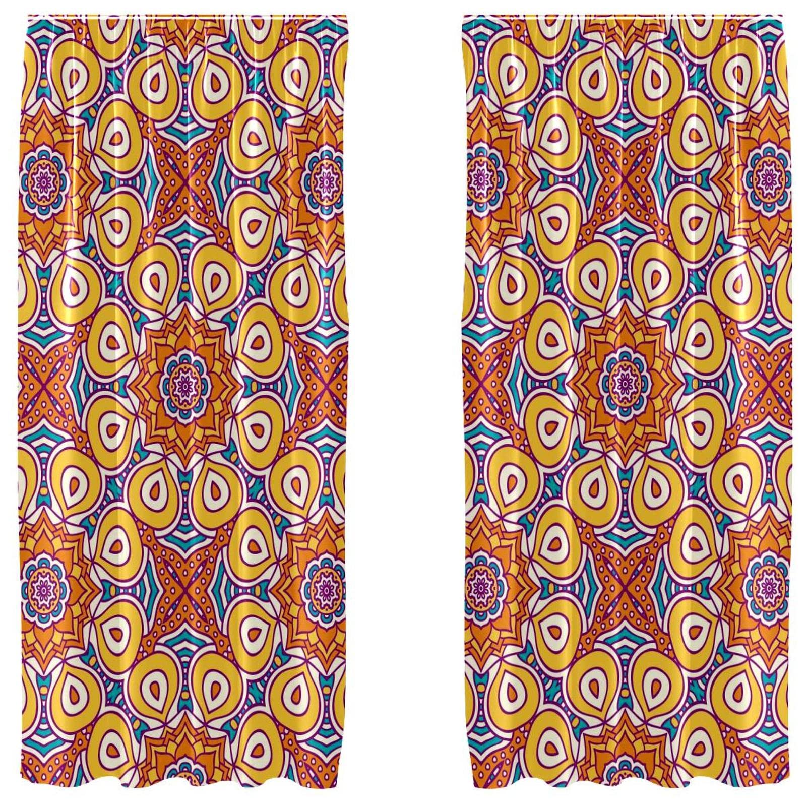 Paneles de salón mandala de colores con acabado textil elegante y caída perfecta