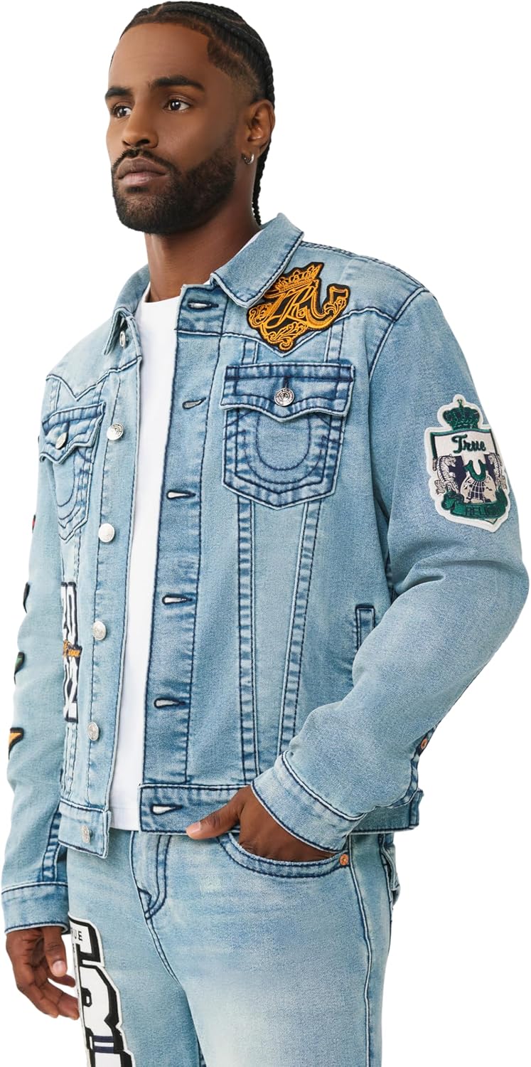 True Religion Men's Varsity Patch Jimmy Jkt Big T