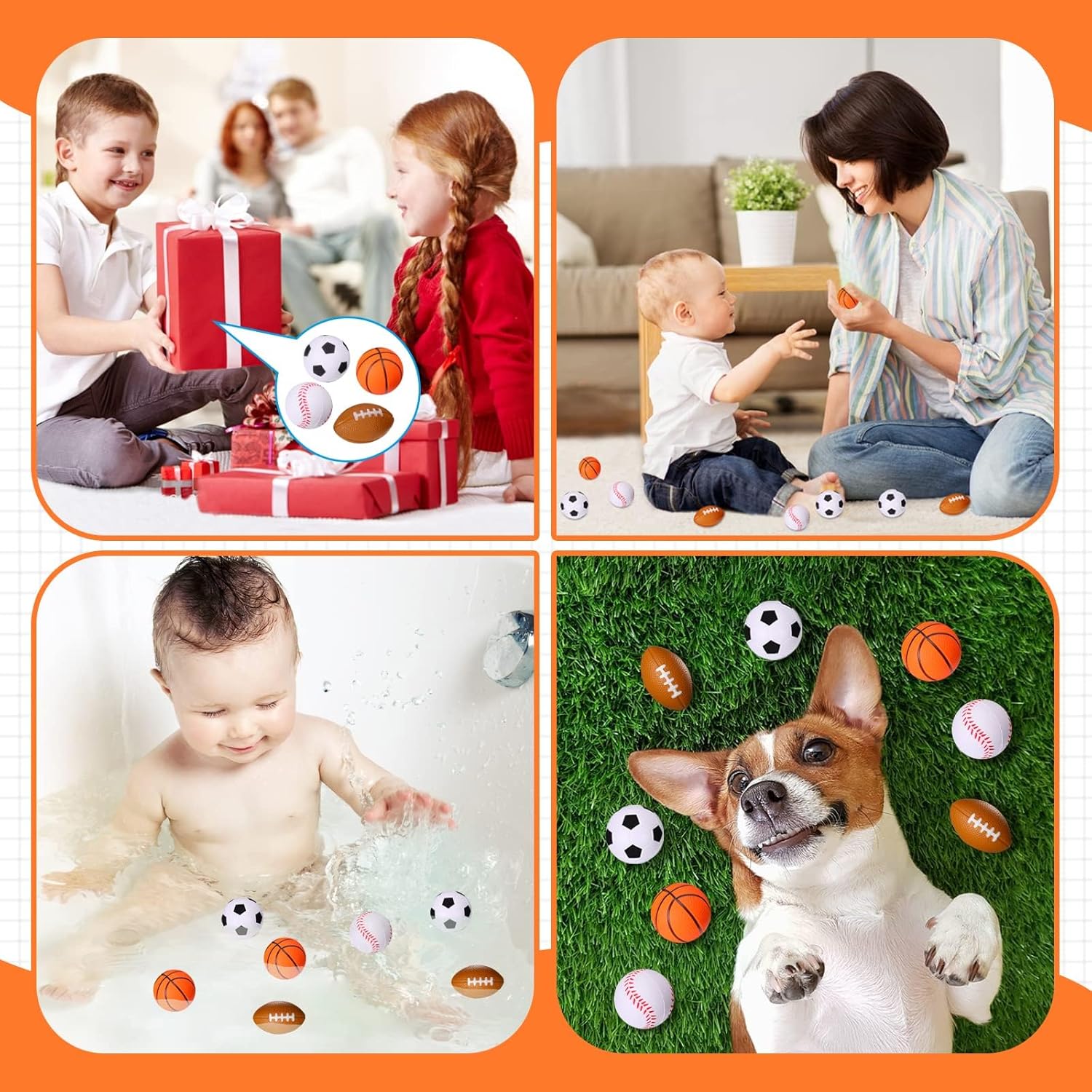 WELLVO Sports Party Favors 24 Pack 1.6 inch Sports Stress Relief Toys Goodie Bags Stuffers Mini Foam Fidget Toys for Stress Anxiety Relief Classroom Prizes Kids Return Gifts Birthday Party Favors - Image 5