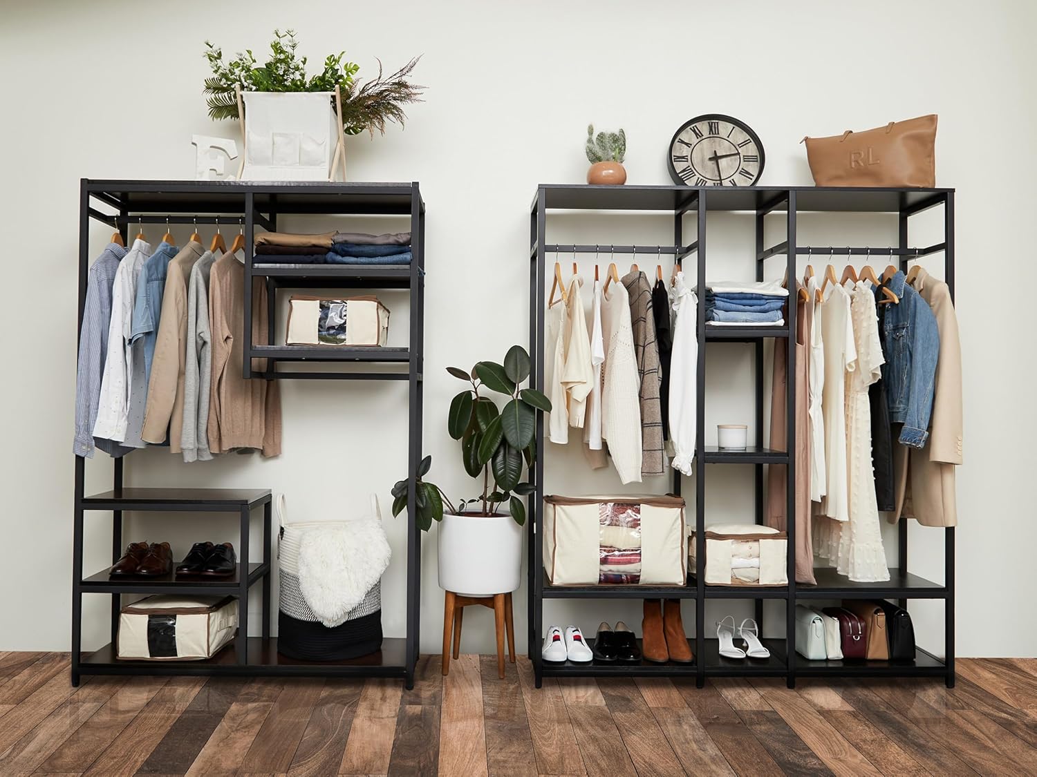 Covermates Canvas Storage Bag for Blankets, Clothes & Décor, 100% Cotton Breathable Fabric, Clear ID Window, Dual Zipper Closure, Carry Handles, Closet Organization, Natural