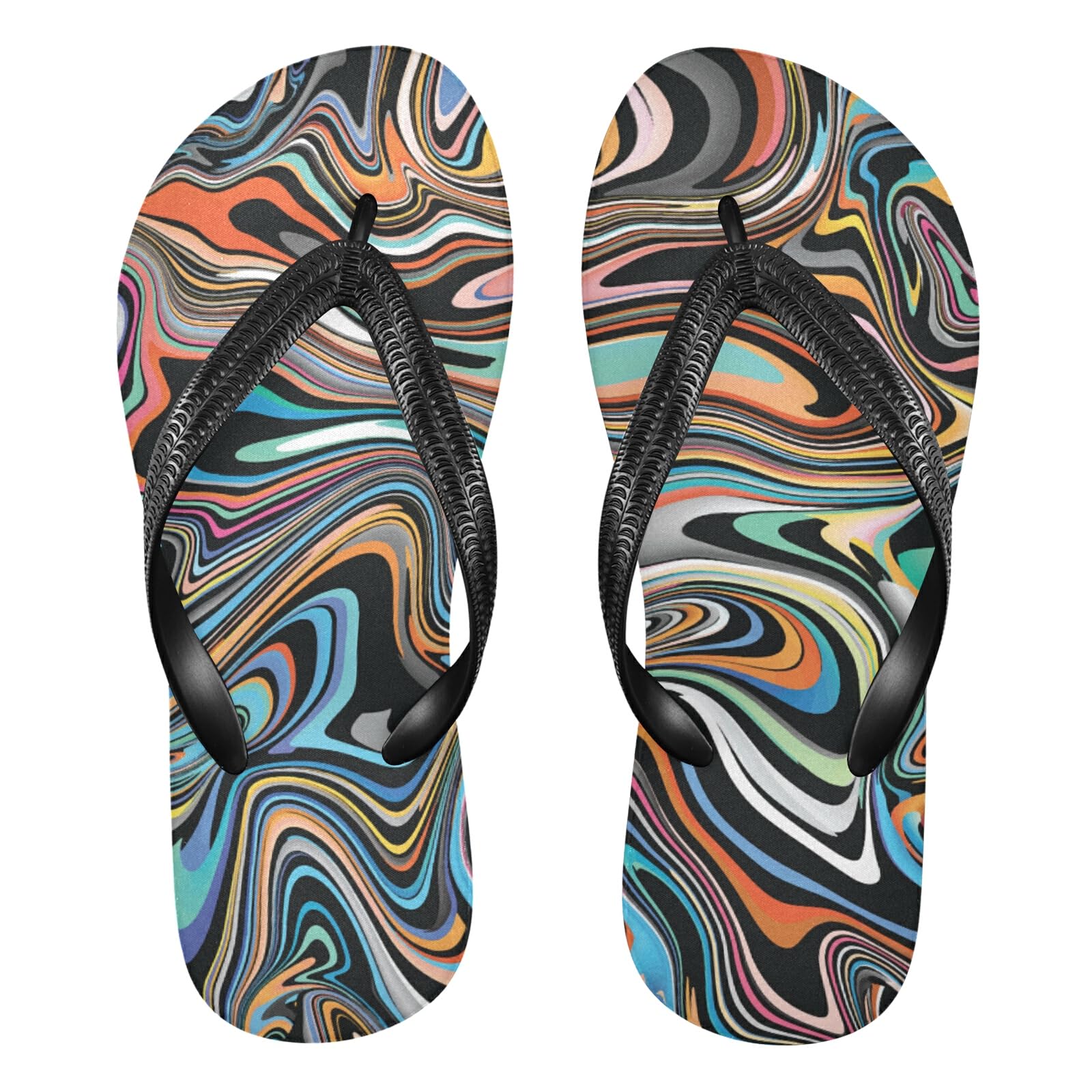 Flip Sandal Men Women Flip Flops for Hotel Spa Home Slippers Bedroom Travel S-XXL, Multi 7, S