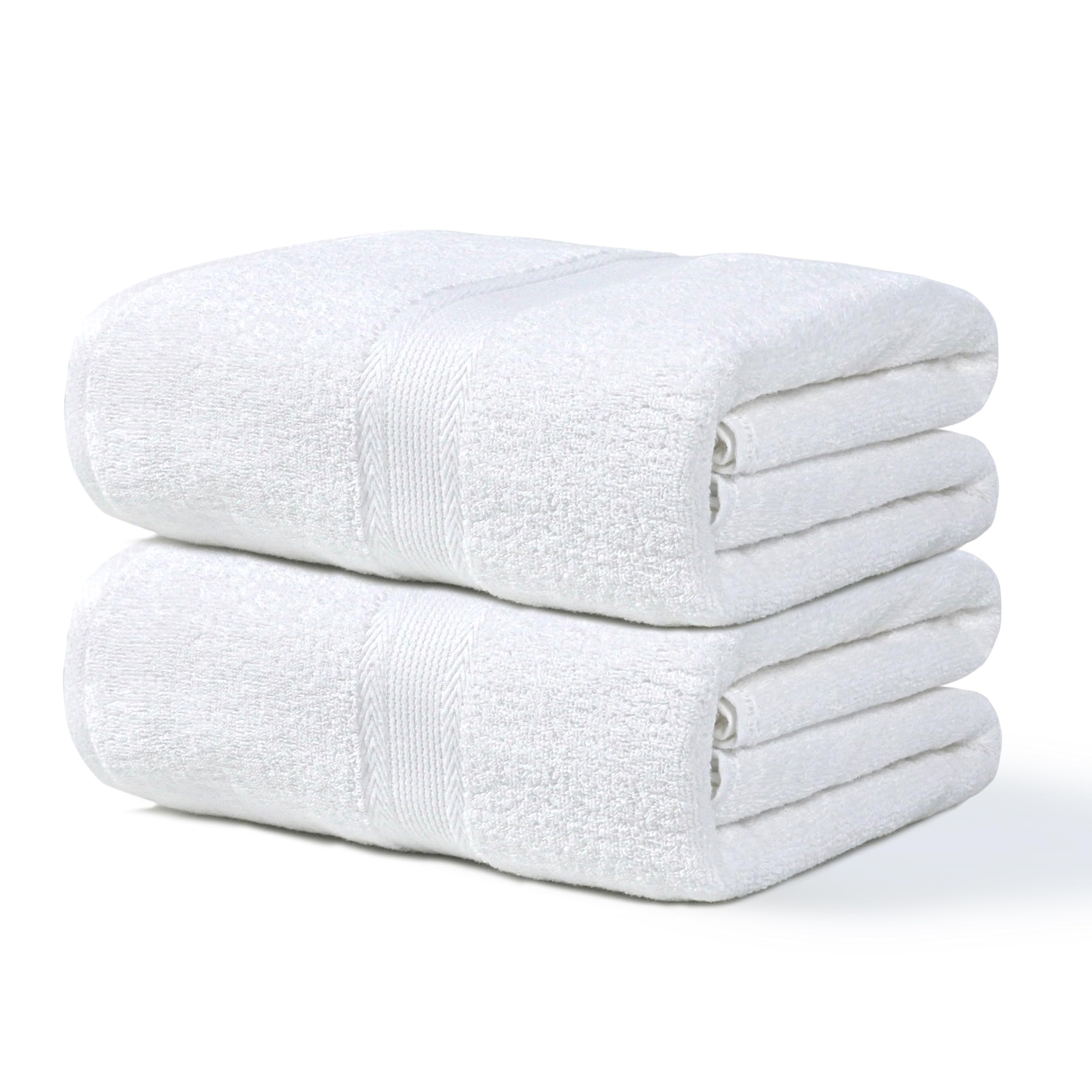Ultra Jumbo Bath Sheet Towels: 2 Packs 35X70 Cotton 700GSM Luxury Extra Large Bath Towel Set Highly Absorbent Soft Quick Dry Oversized Shower Towels for Adults Hotel Machine Washable (White)