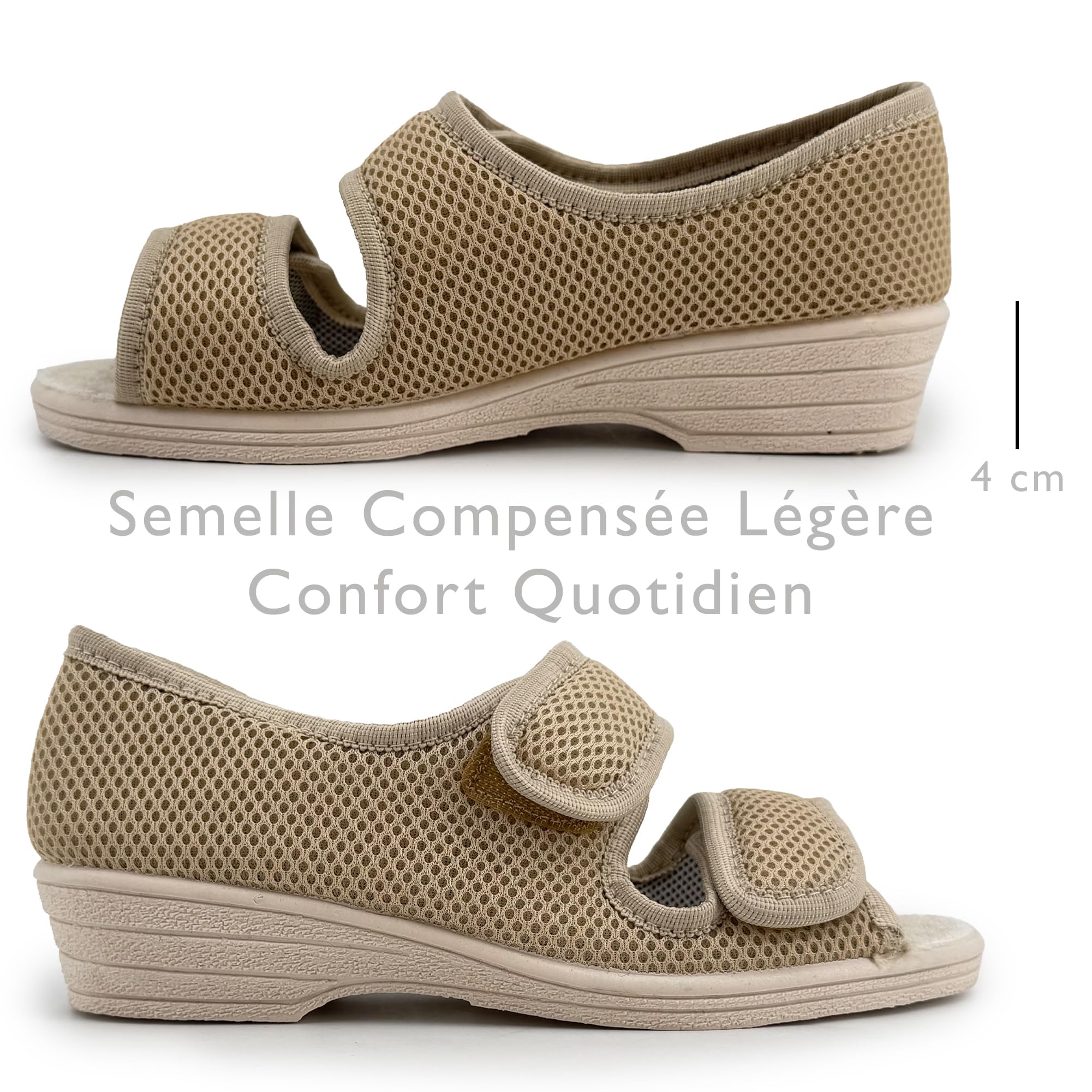 JOMIX Pantoufle Femme Confortable Scratch Ouverte pour Pieds Sensibles Intérieur Usage Quotidien Chausson Femme