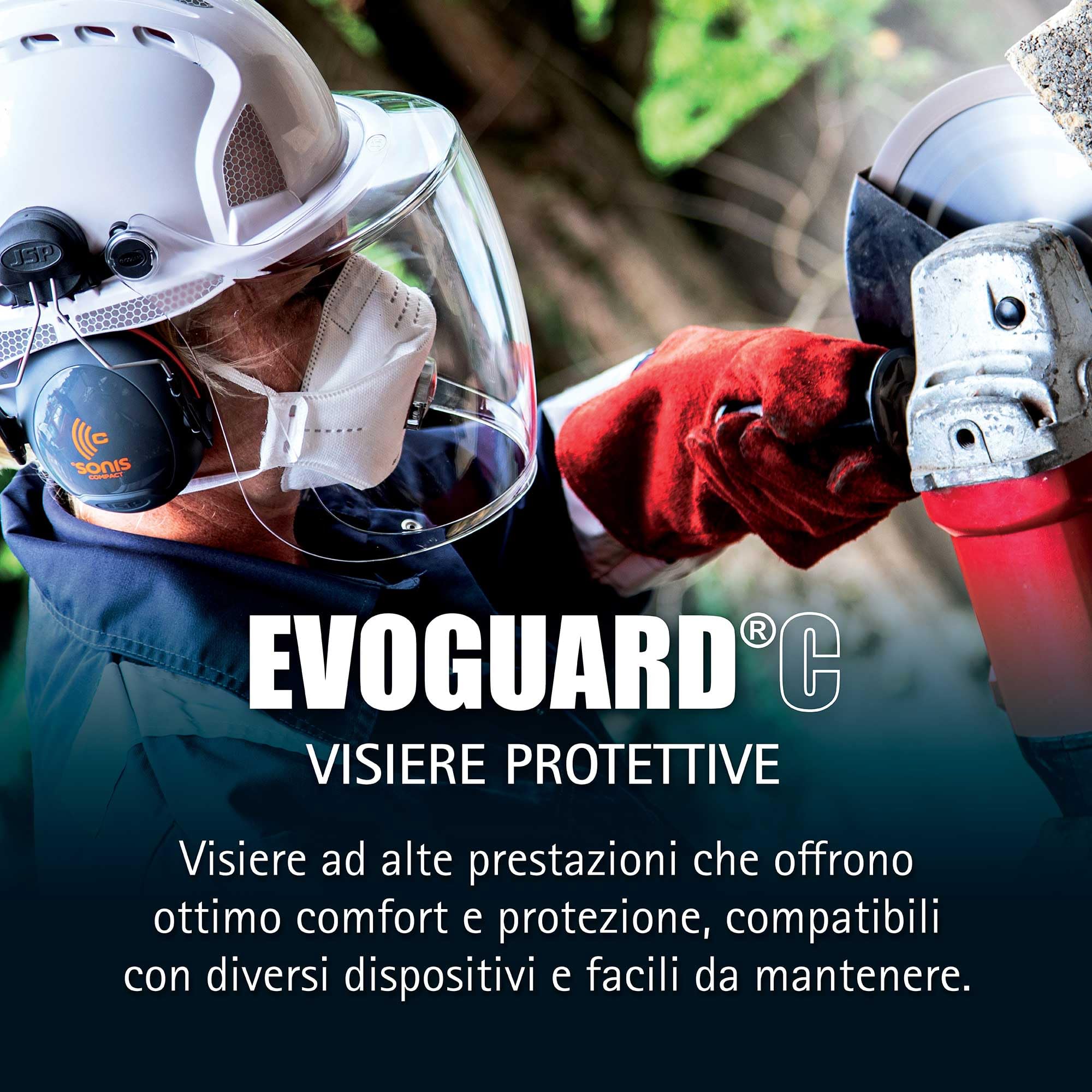 JSP EVOGuard C4 Schermo Facciale Antiappannamento con Mentoniera | Visiera antiappannamento e antigraffio con mentoniera per maggiore copertura. EN 166 & EN 170.